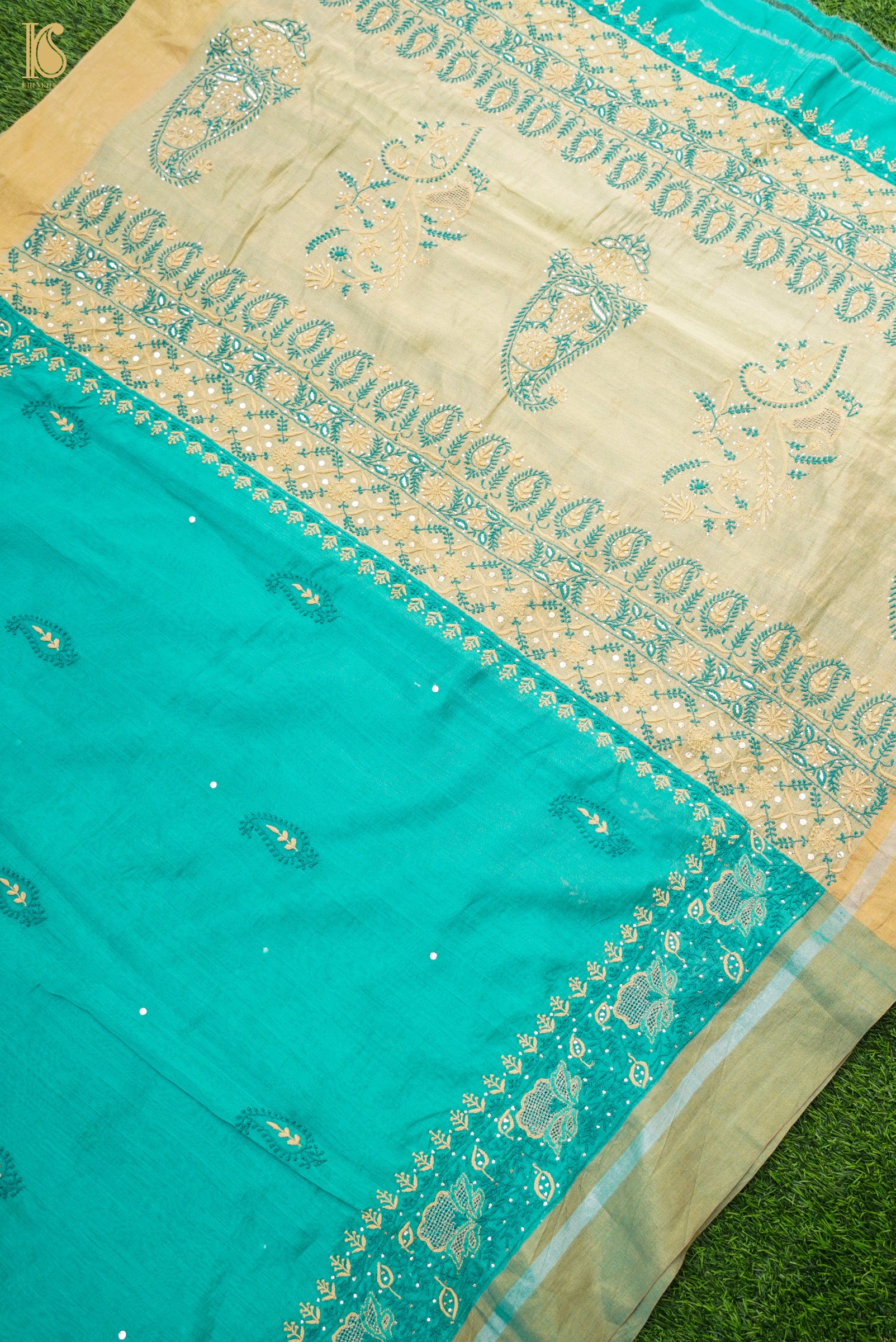 Chikankari Pure Tissue Chanderi Saree
