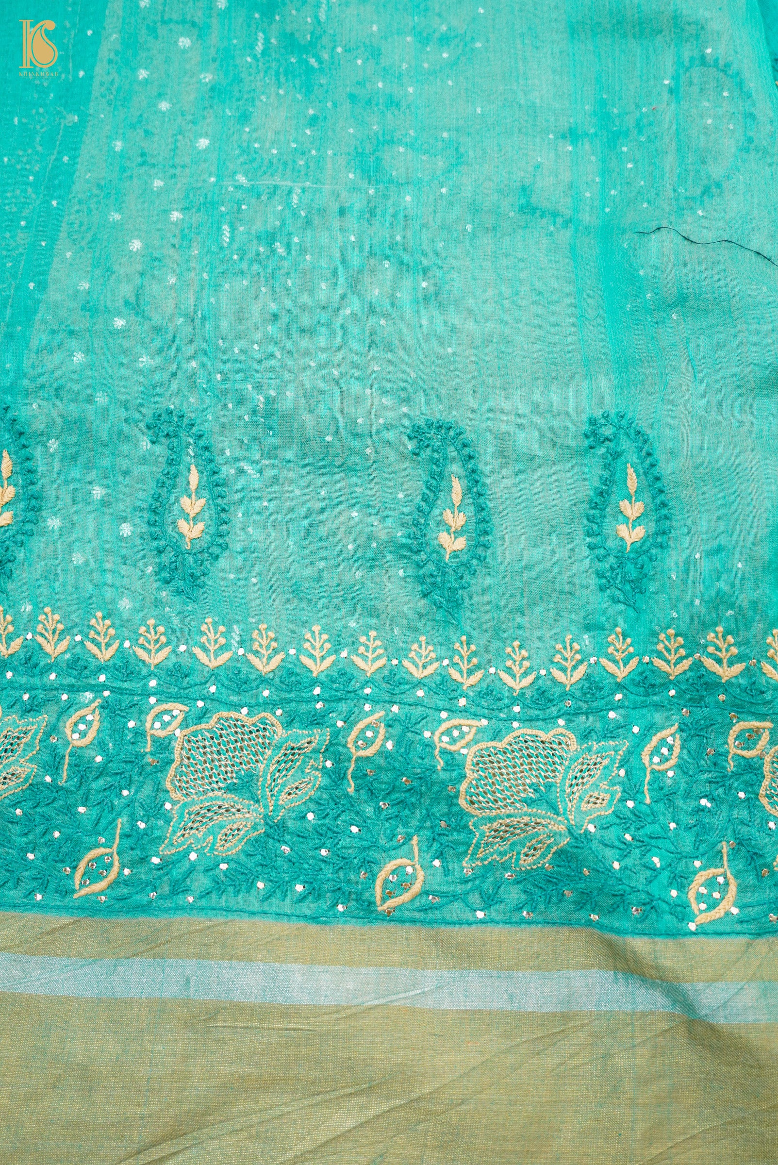 Chikankari Pure Tissue Chanderi Saree