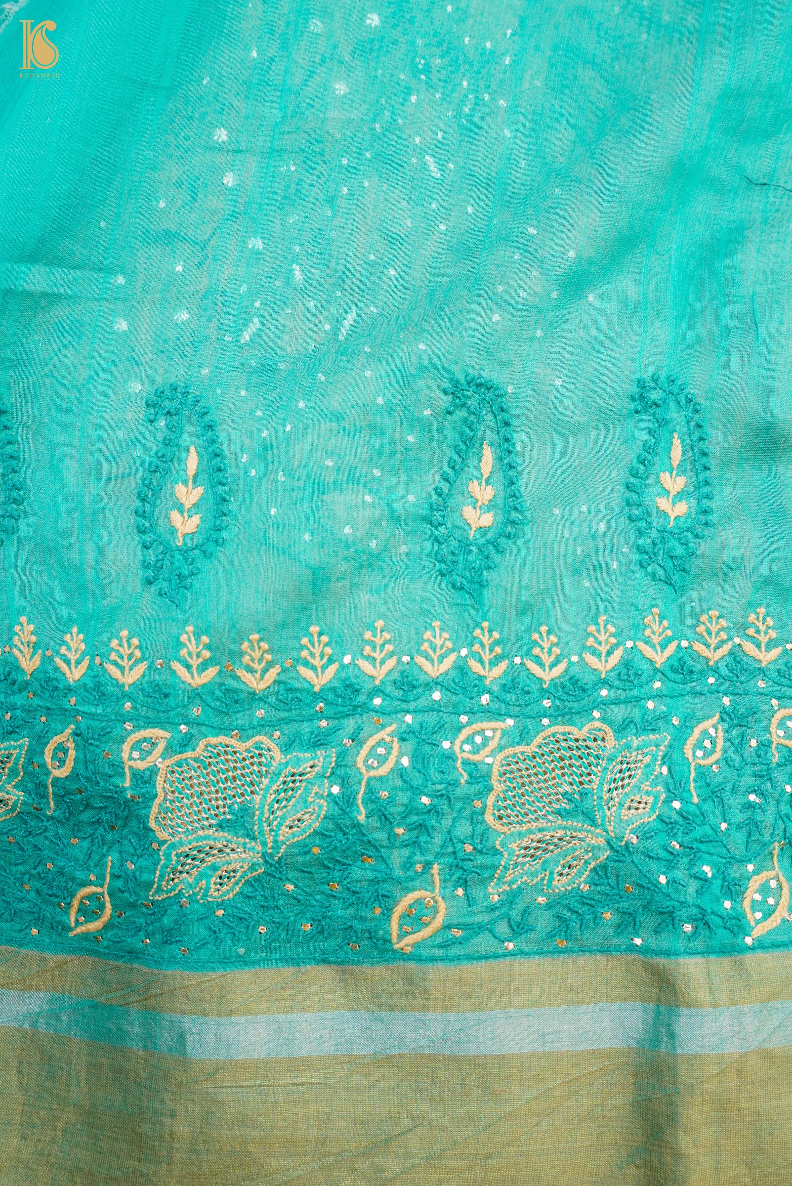 Chikankari Pure Tissue Chanderi Saree