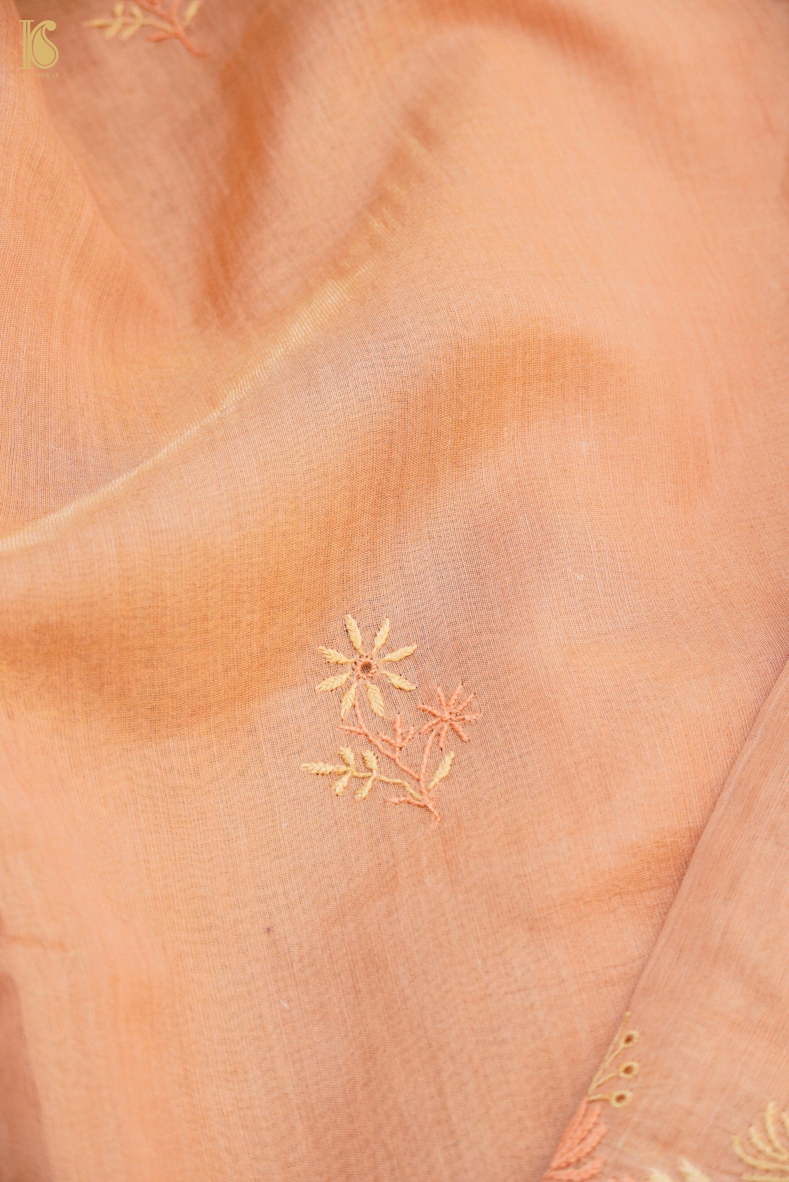 Chikankari Pure Tissue Chanderi Saree