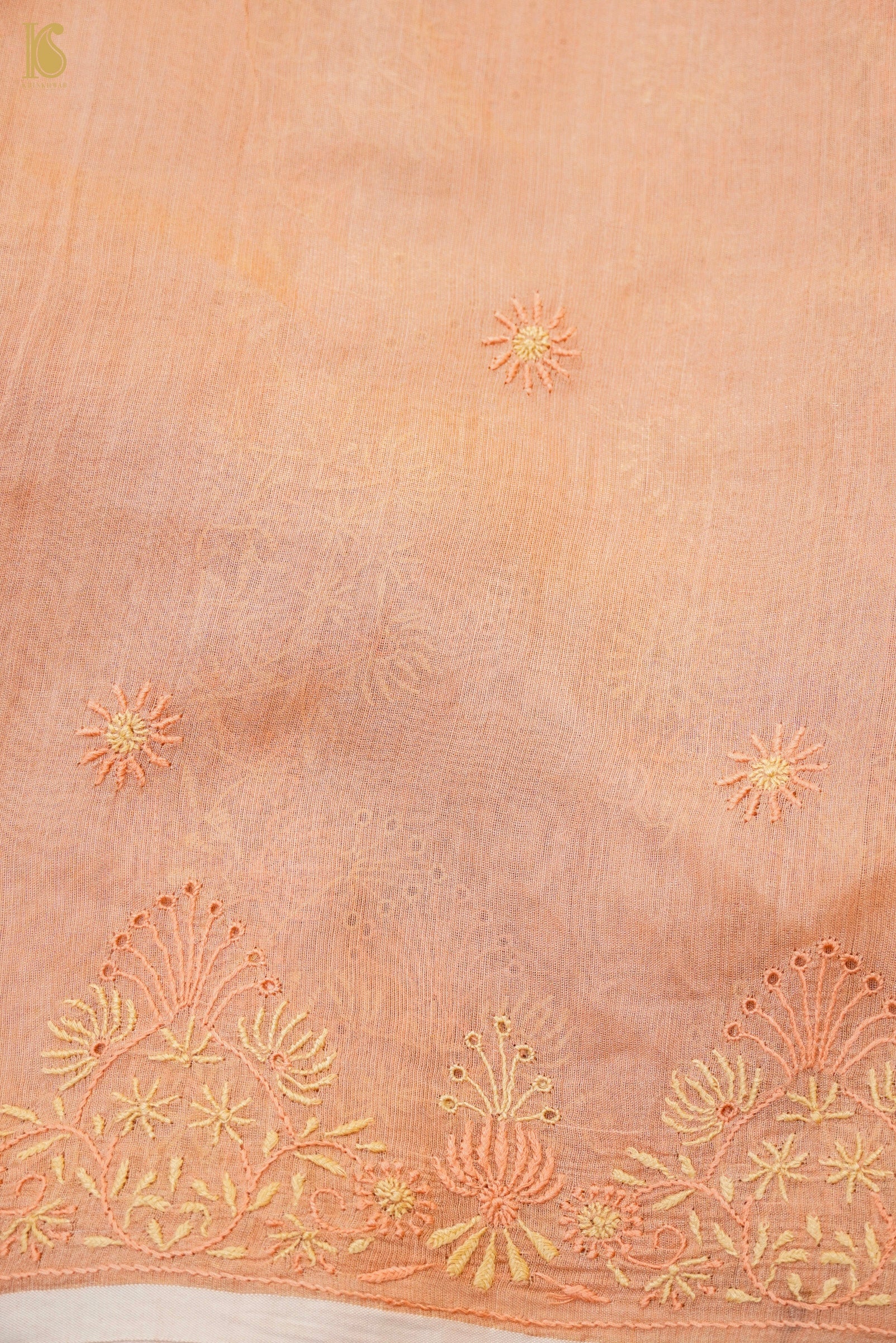 Chikankari Pure Tissue Chanderi Saree