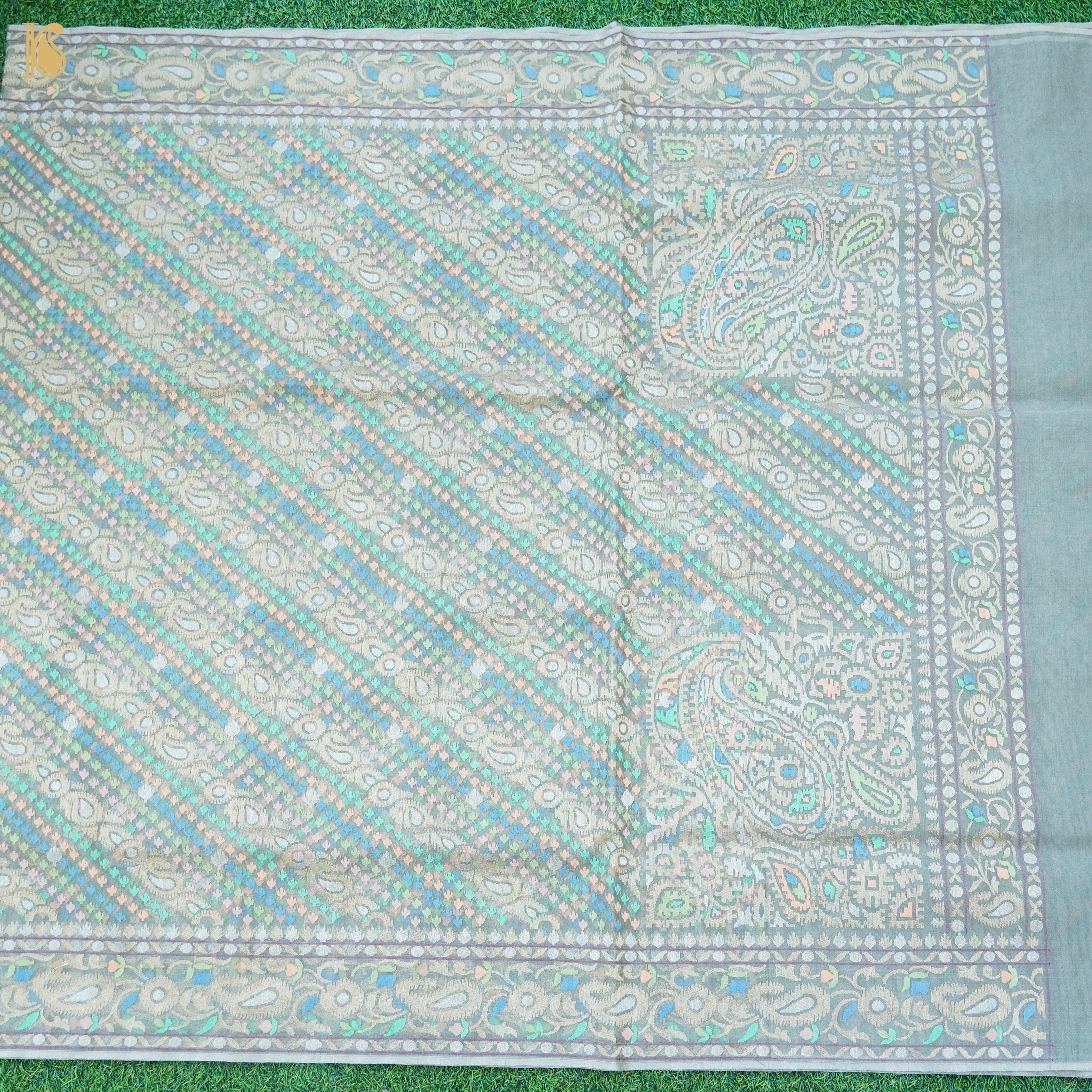 Handloom Banarasi Real Siver Zari Cotton Saree