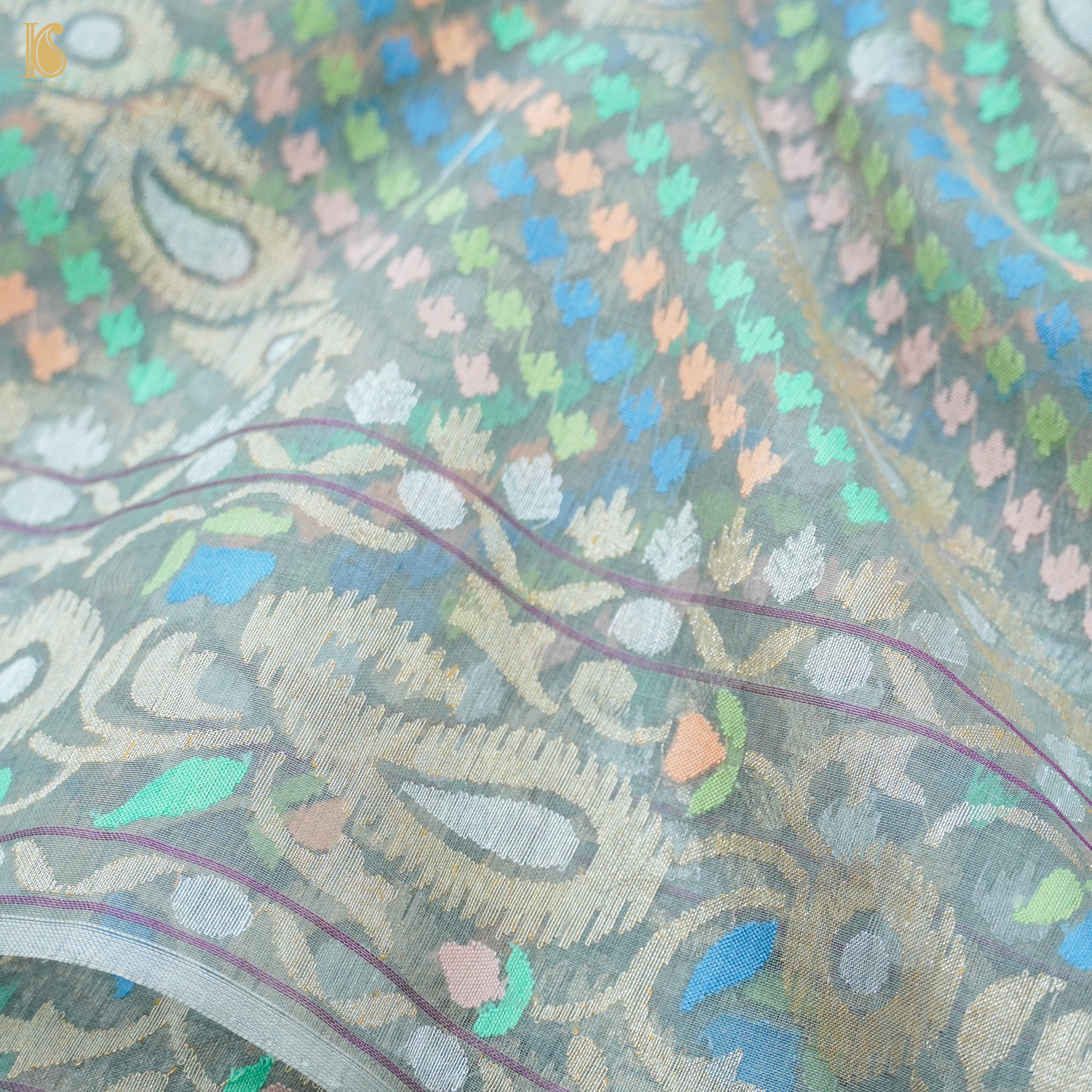 Handloom Banarasi Real Siver Zari Cotton Saree