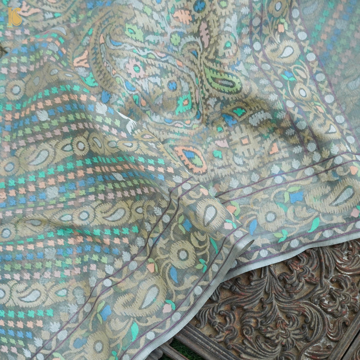 Handloom Banarasi Real Siver Zari Cotton Saree