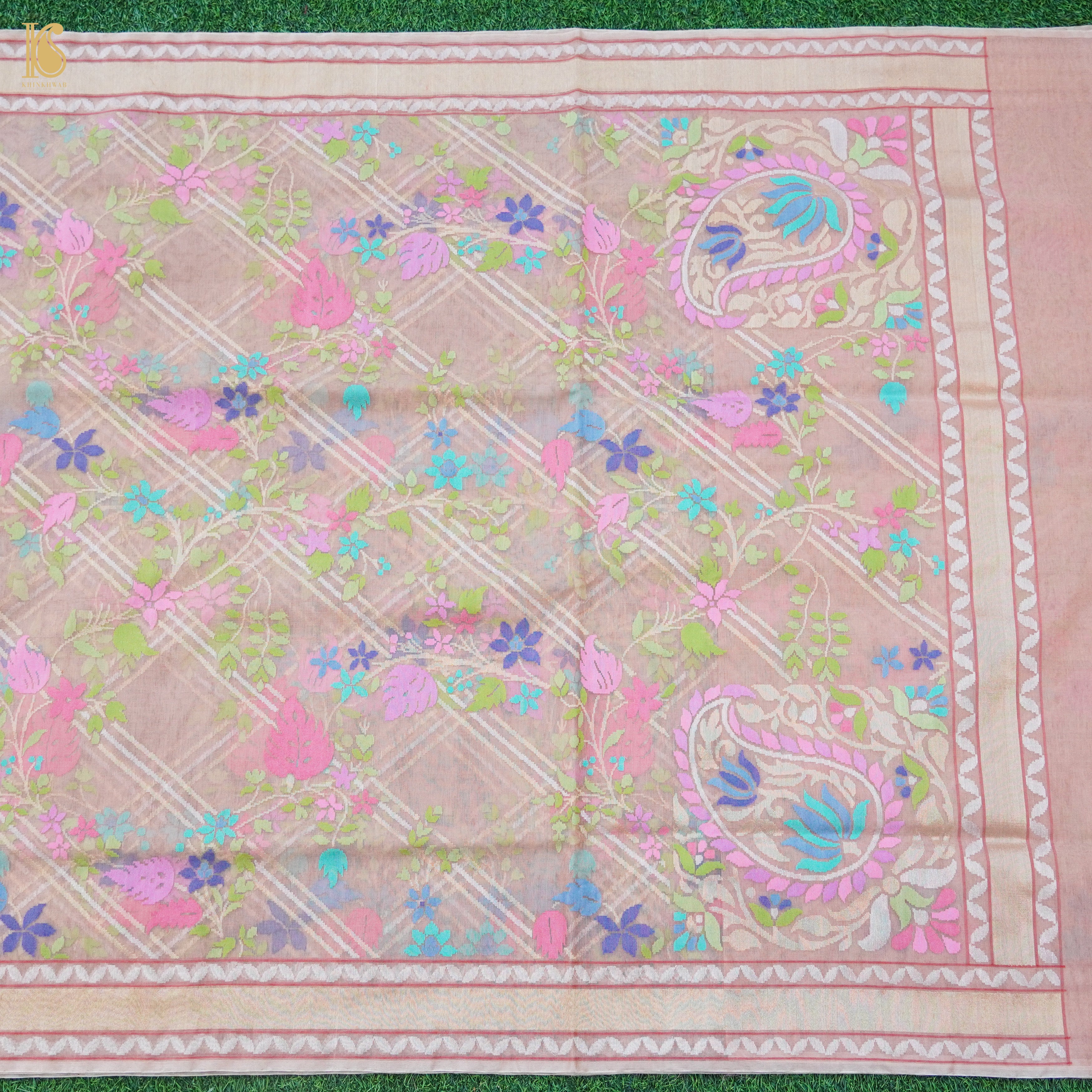 Handloom Banarasi Real Silver Zari Cotton Saree