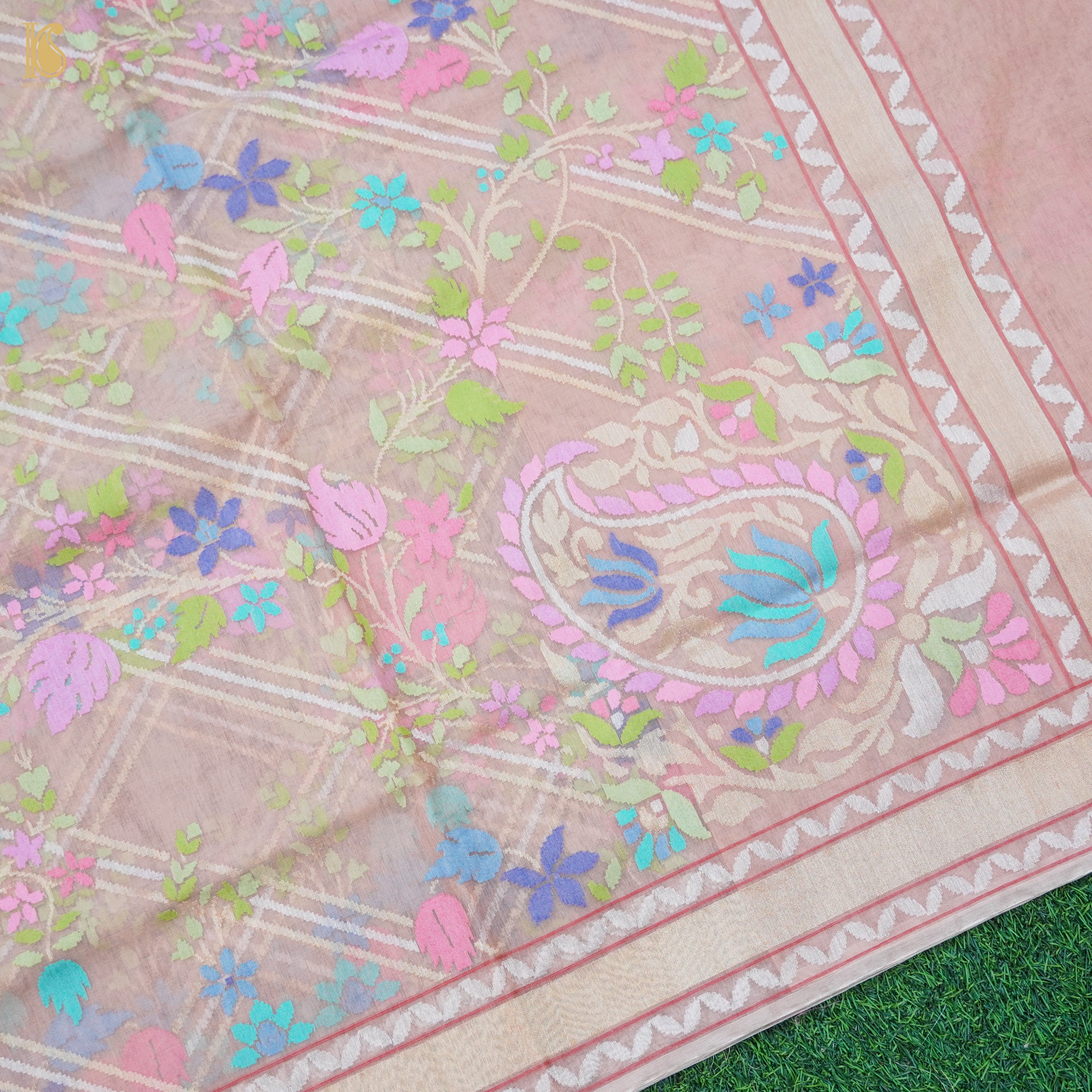 Handloom Banarasi Real Silver Zari Cotton Saree
