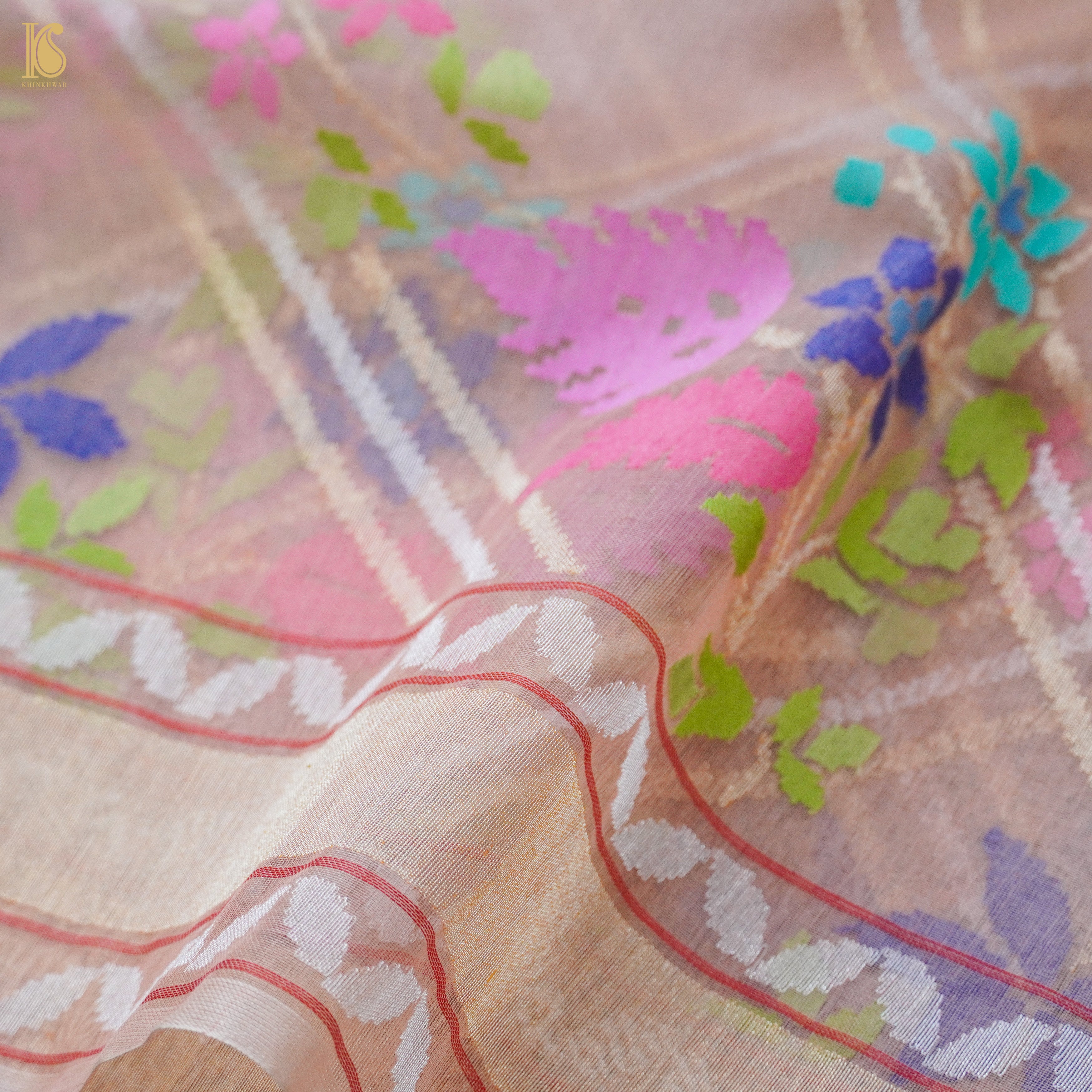 Handloom Banarasi Real Silver Zari Cotton Saree