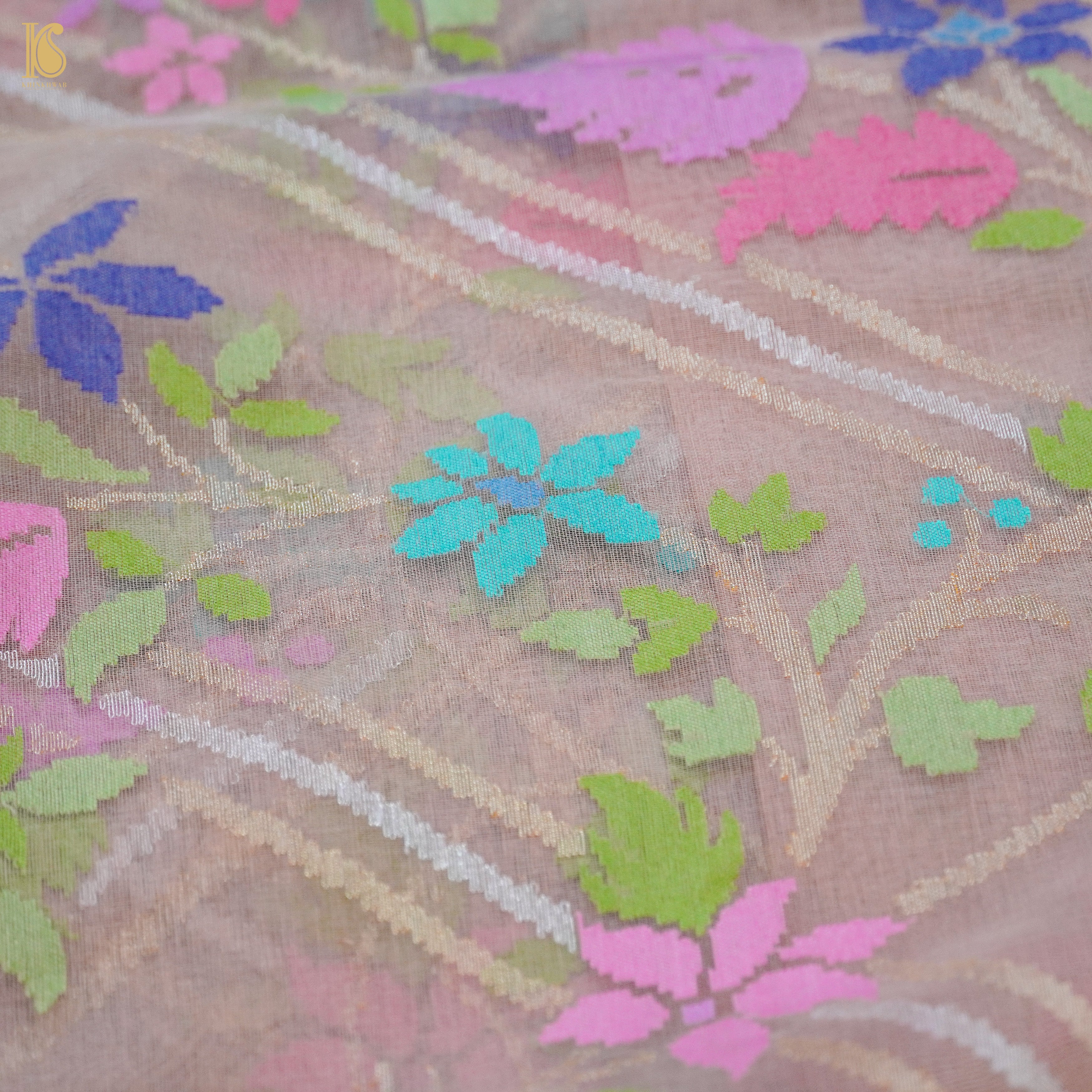 Handloom Banarasi Real Silver Zari Cotton Saree