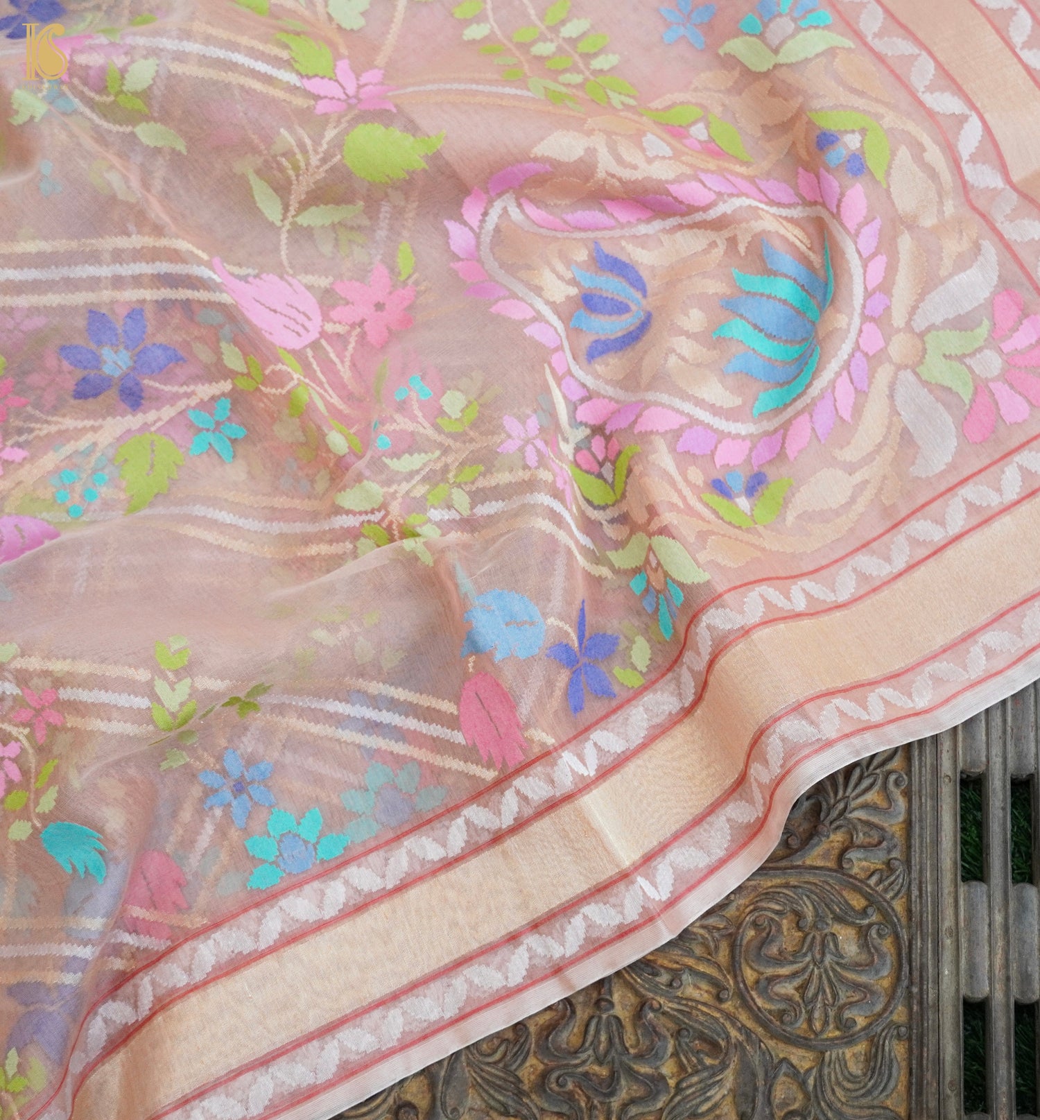 Handloom Banarasi Real Silver Zari Cotton Saree