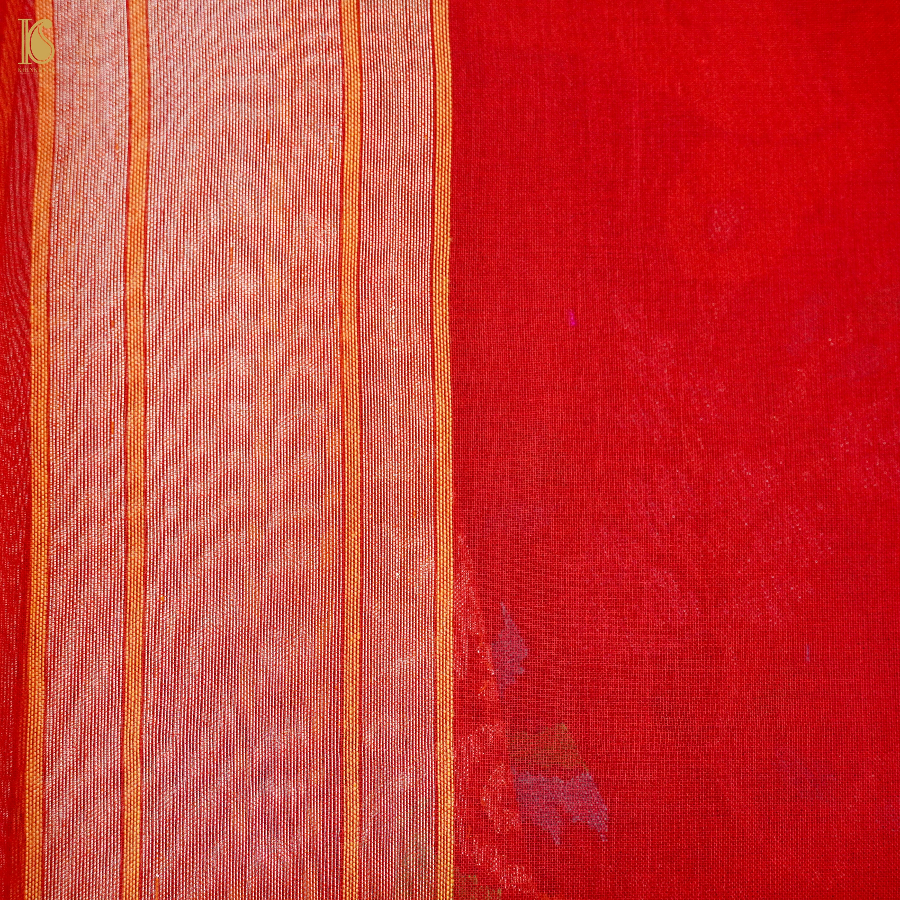 Handloom Banarasi Real Silver Zari Rakhatmbari Cotton Saree
