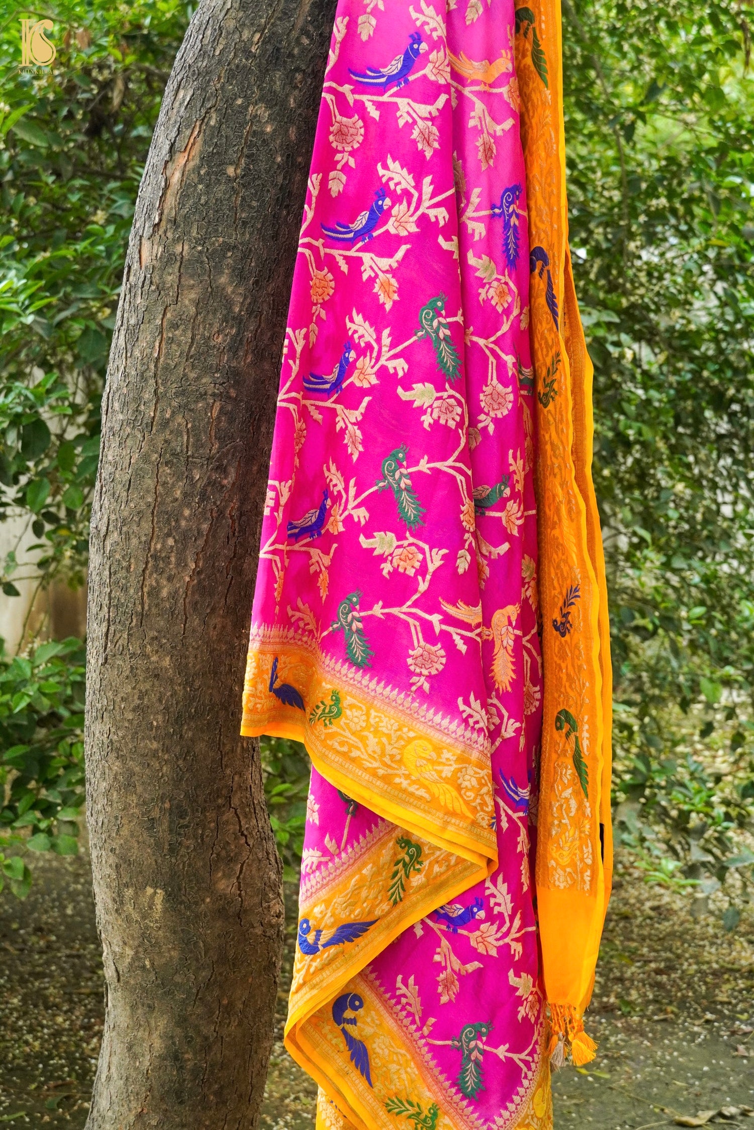 Banarasi Georgette Meenakari Birds Dupatta