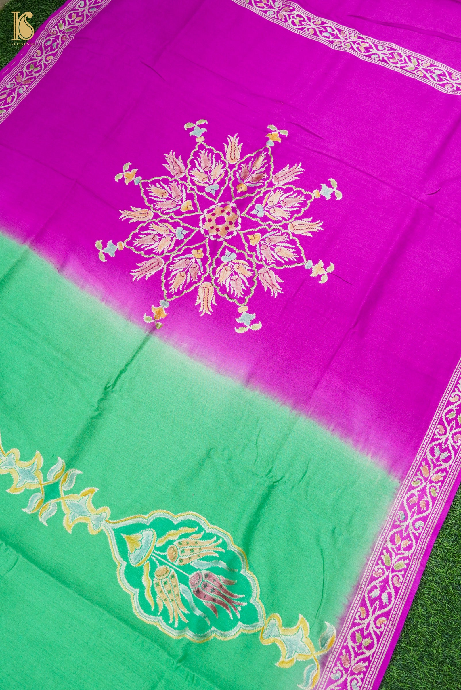 Tussar Georgette Handloom Banarasi Turkish Saree