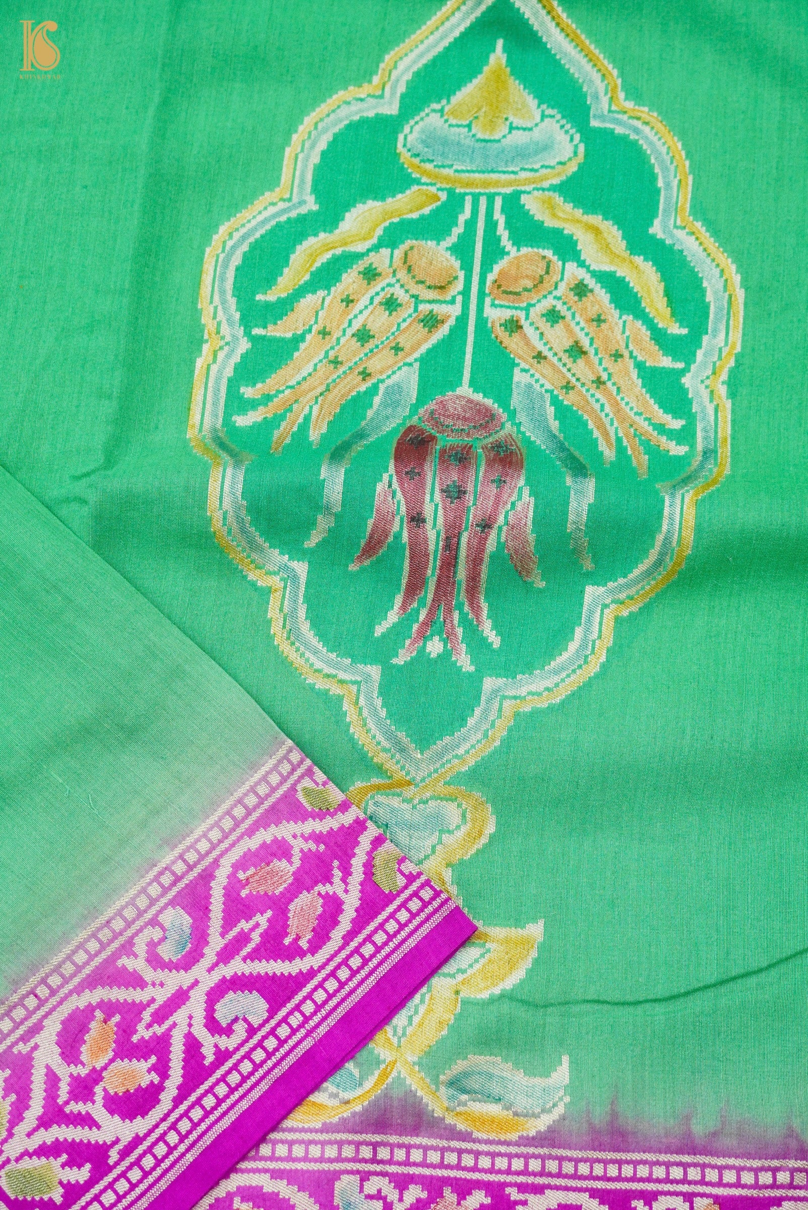 Tussar Georgette Handloom Banarasi Turkish Saree
