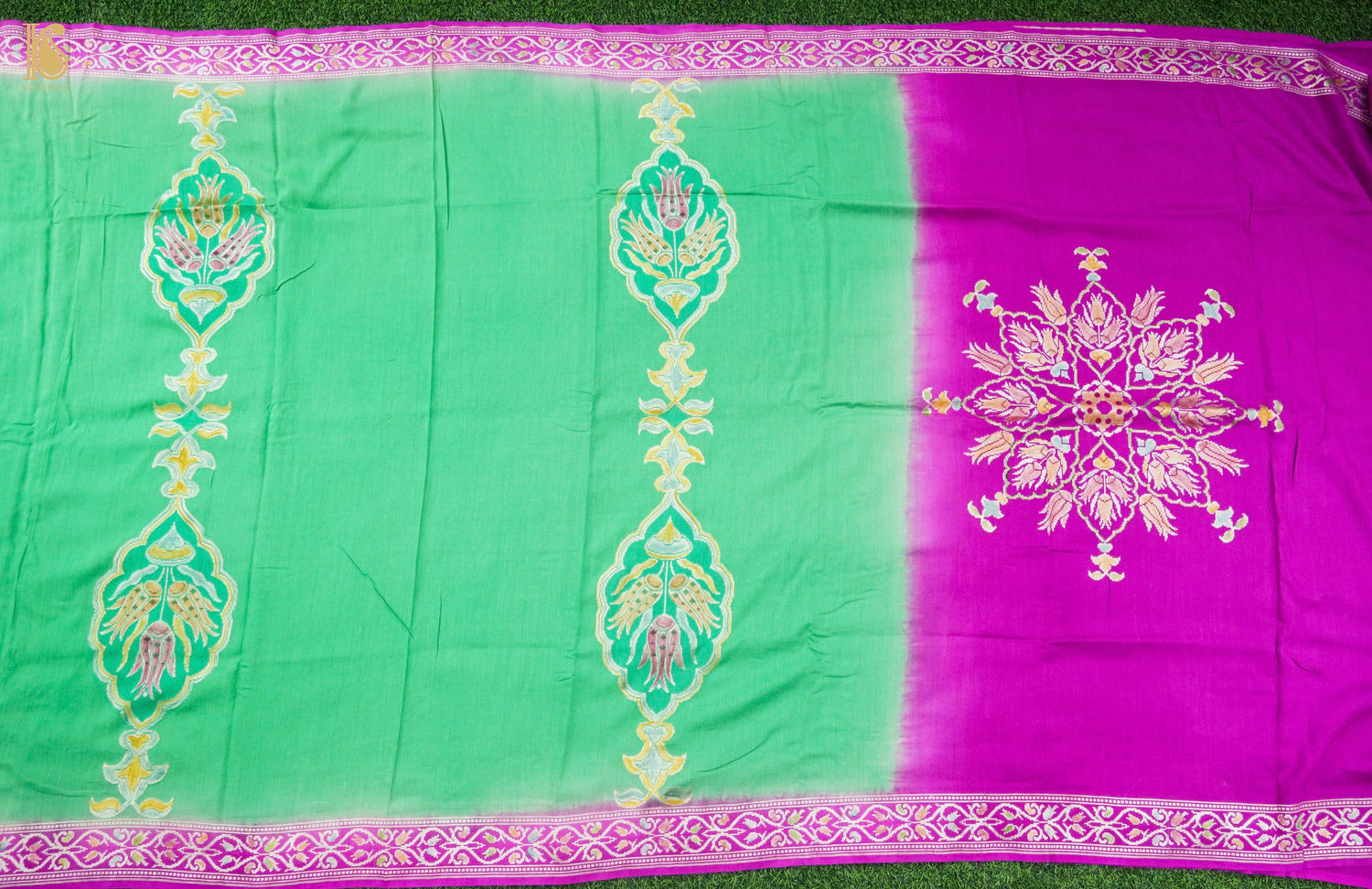 Tussar Georgette Handloom Banarasi Turkish Saree