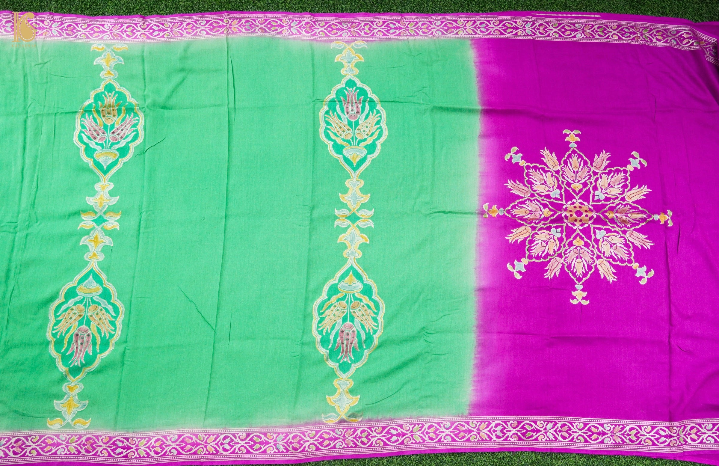 Tussar Georgette Handloom Banarasi Turkish Saree