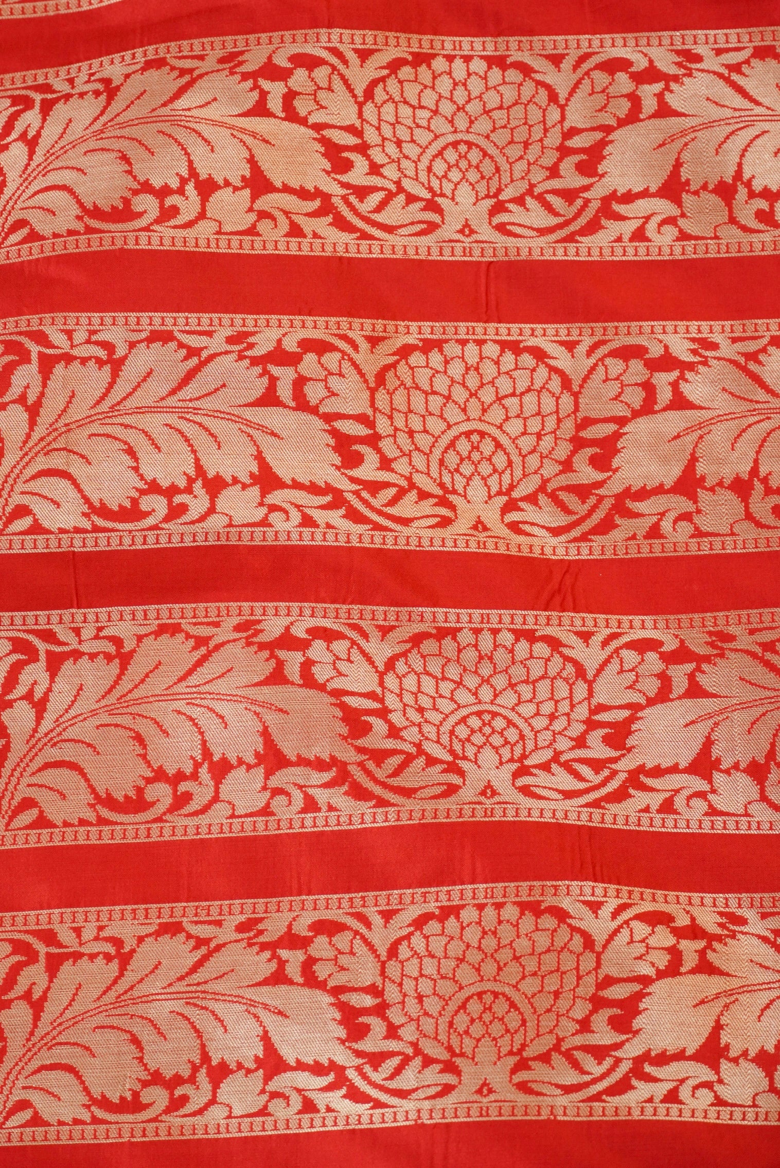 Handloom Banarasi Katan Silk Kalidar Poppy Lehenga
