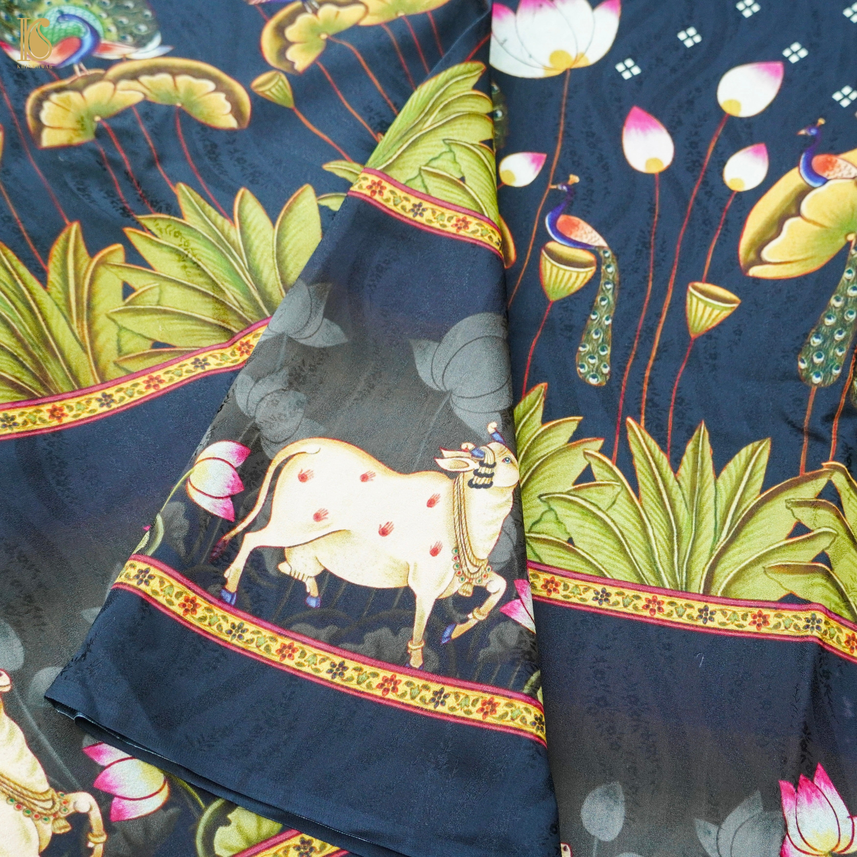 Crepe Silk Pichwai Print Saree