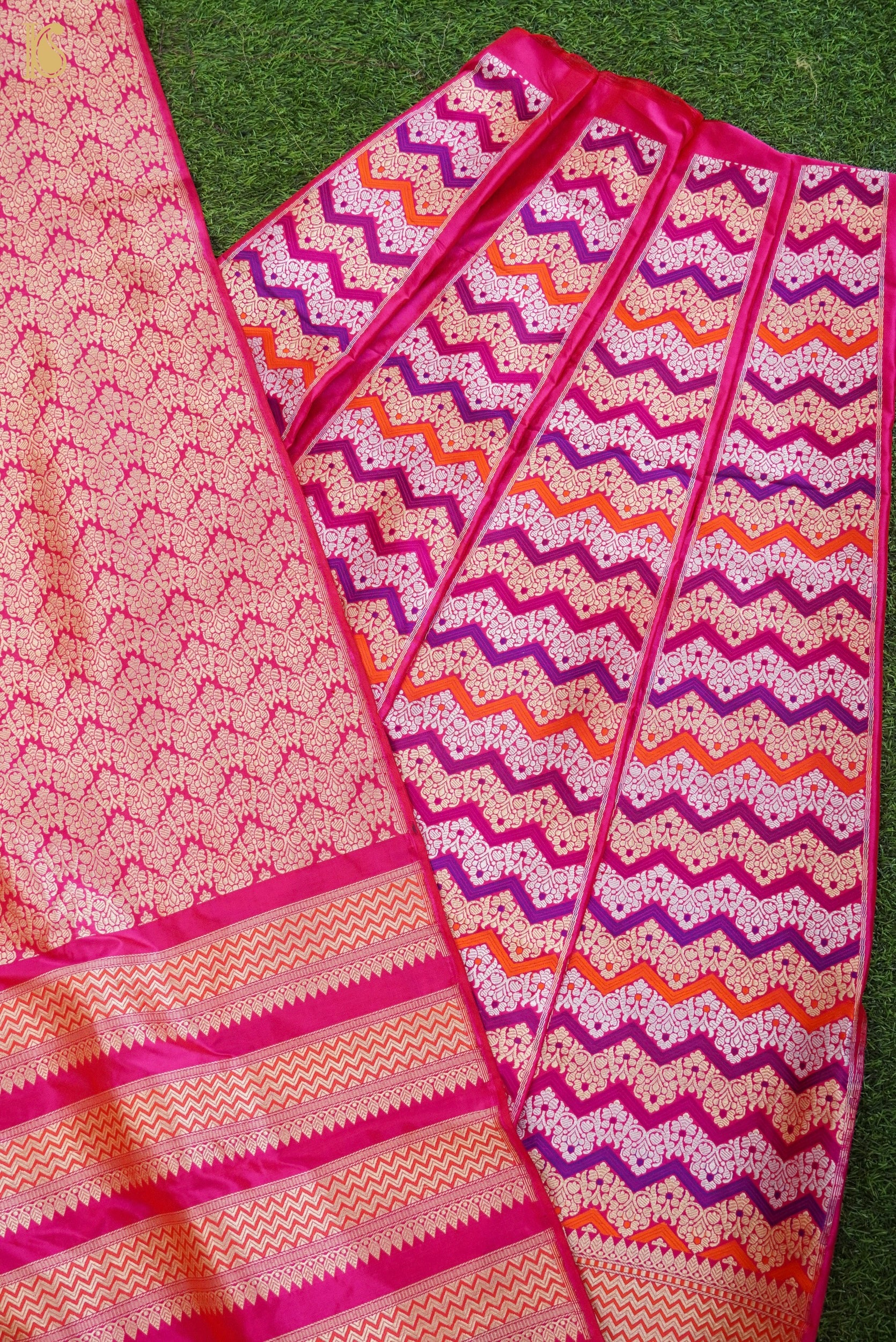 Handloom Banarasi Katan Silk Kalidar Rangtaal Lehenga
