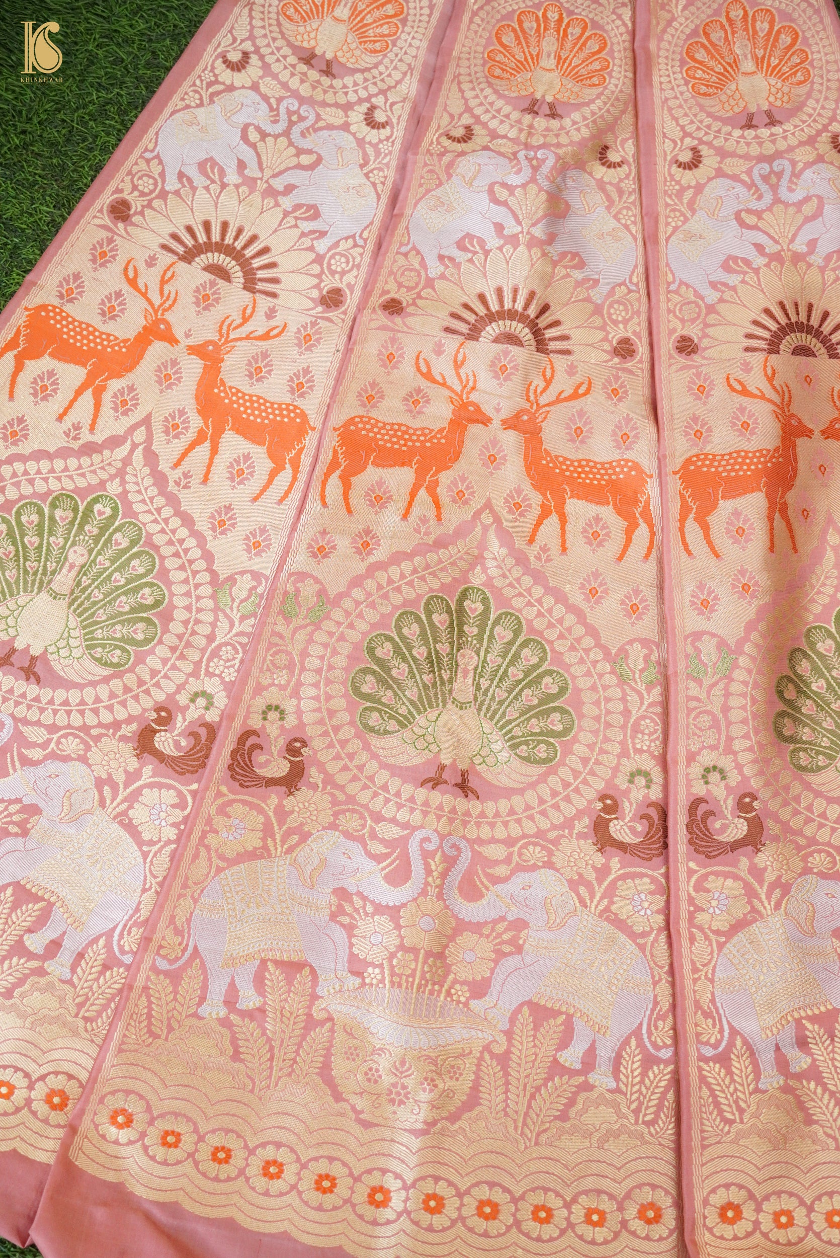 Handloom Banarasi Katan Silk Kalidar Mayura Gajraj Lehenga