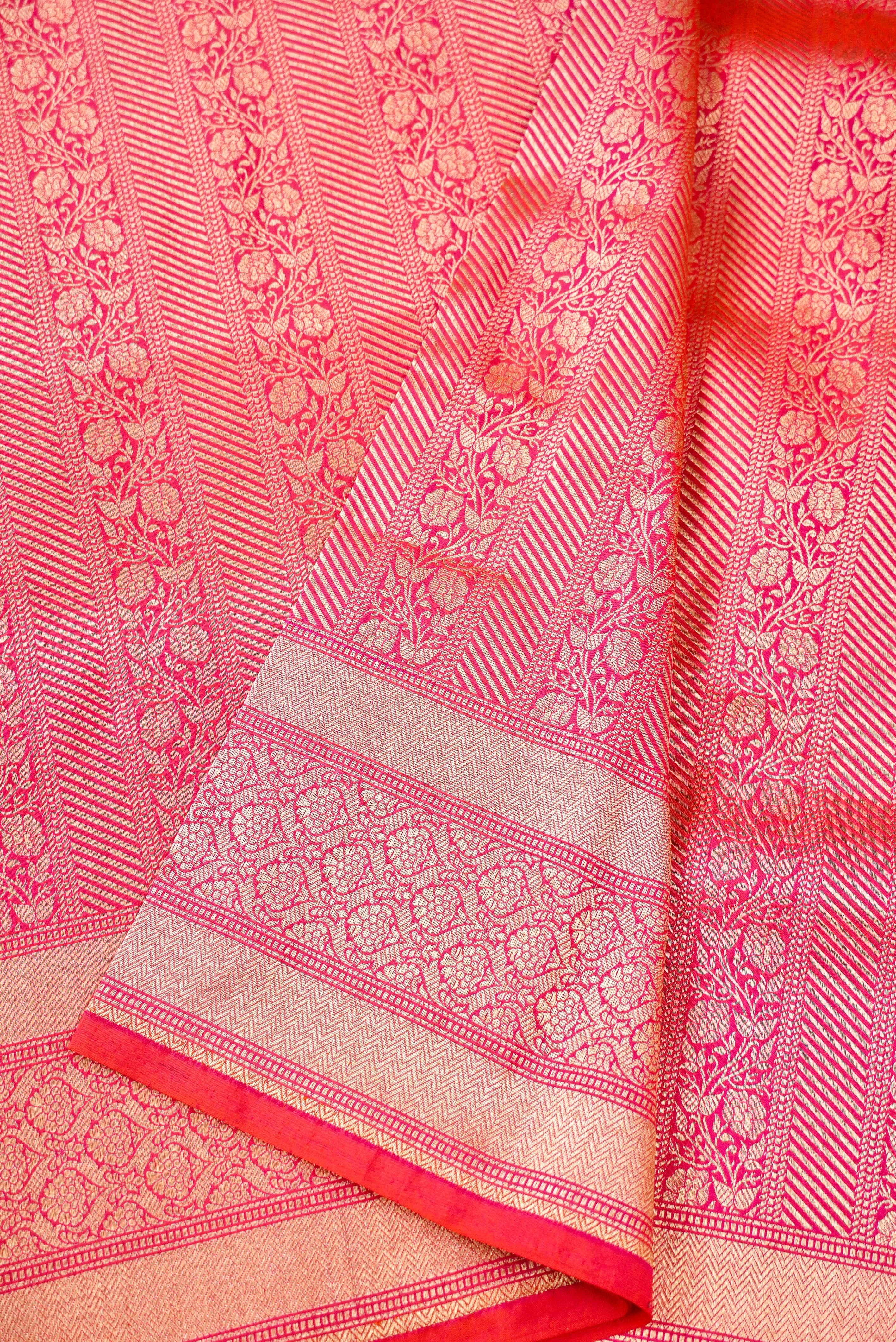 Handloom Banarasi Katan Silk Zari Tanchoi Saree