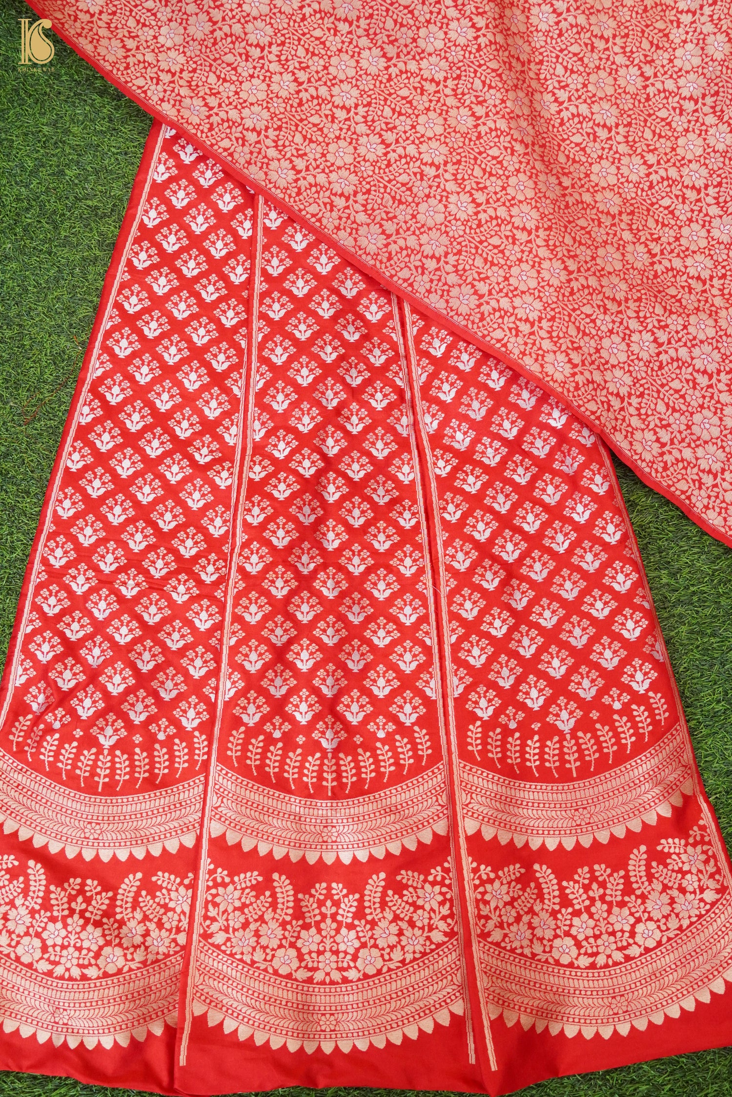 Handloom Banarasi Katan Silk Kalidar Ambrozia Lehenga