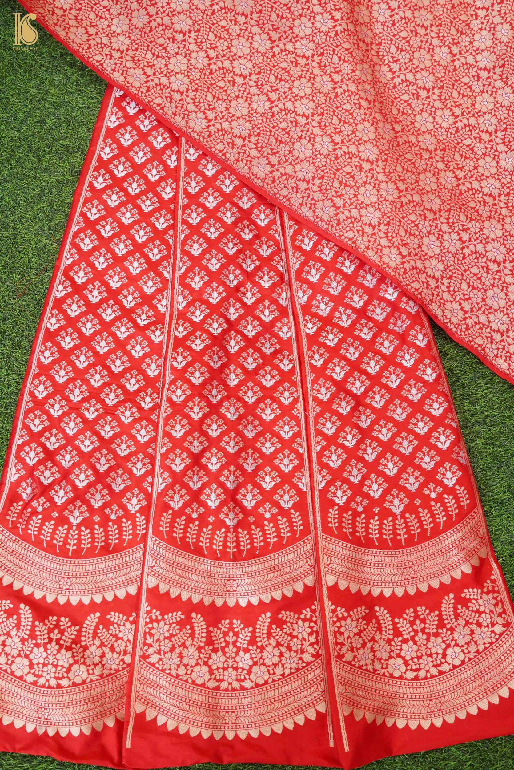 Handloom Banarasi Katan Silk Kalidar Ambrozia Lehenga