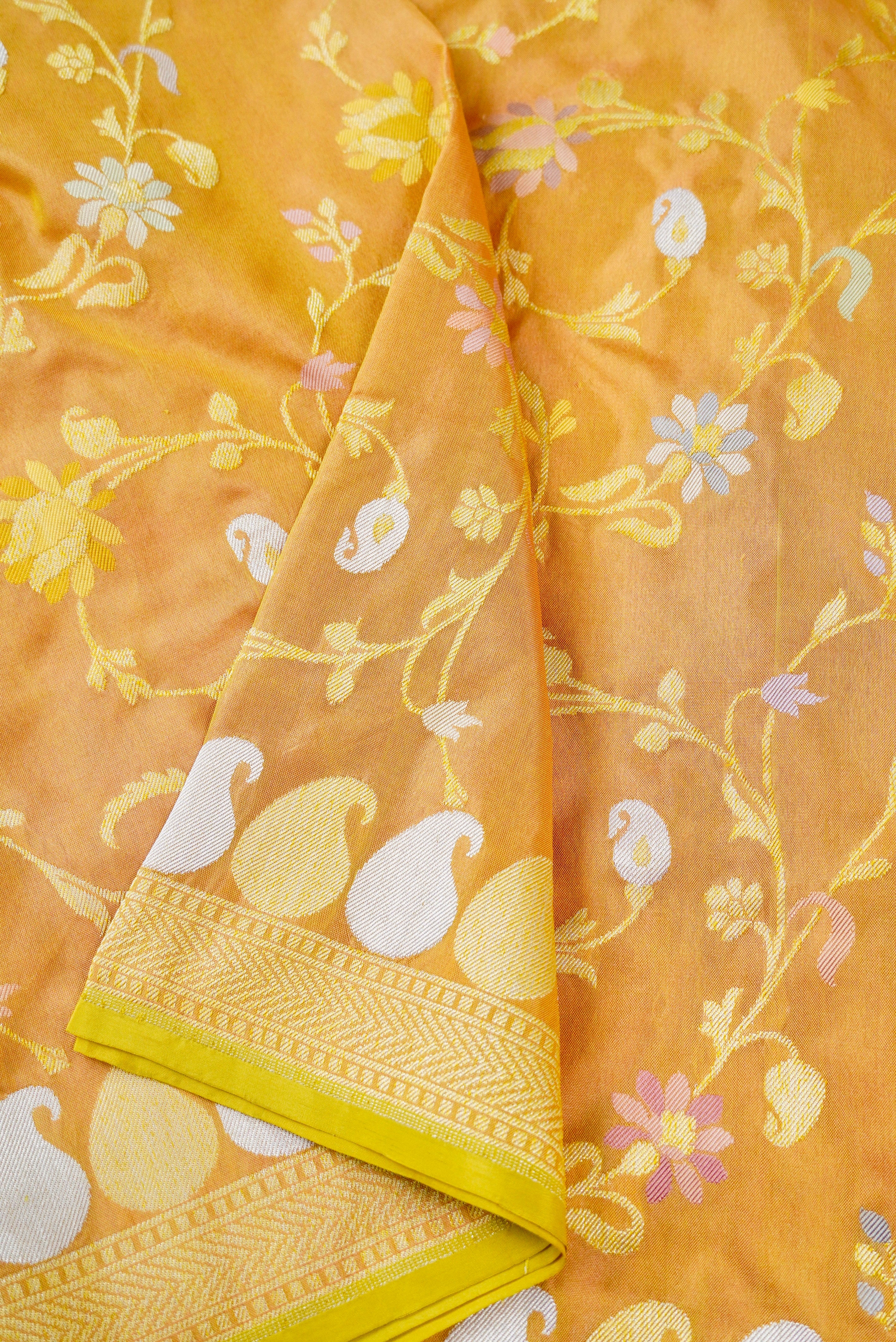 Handloom Banarasi Real Silver Zari Cotton Saree