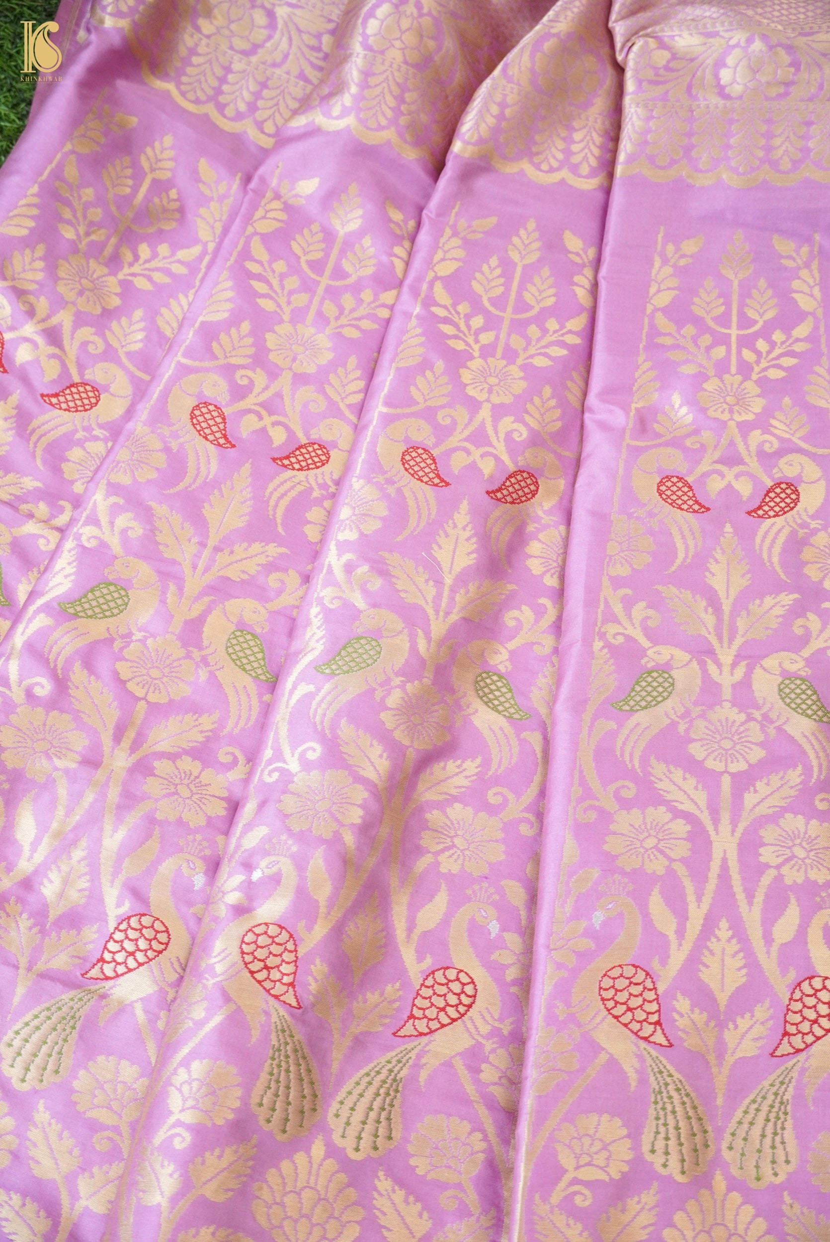 Handloom Banarasi Katan Silk Kalidar Peacock Lehenga