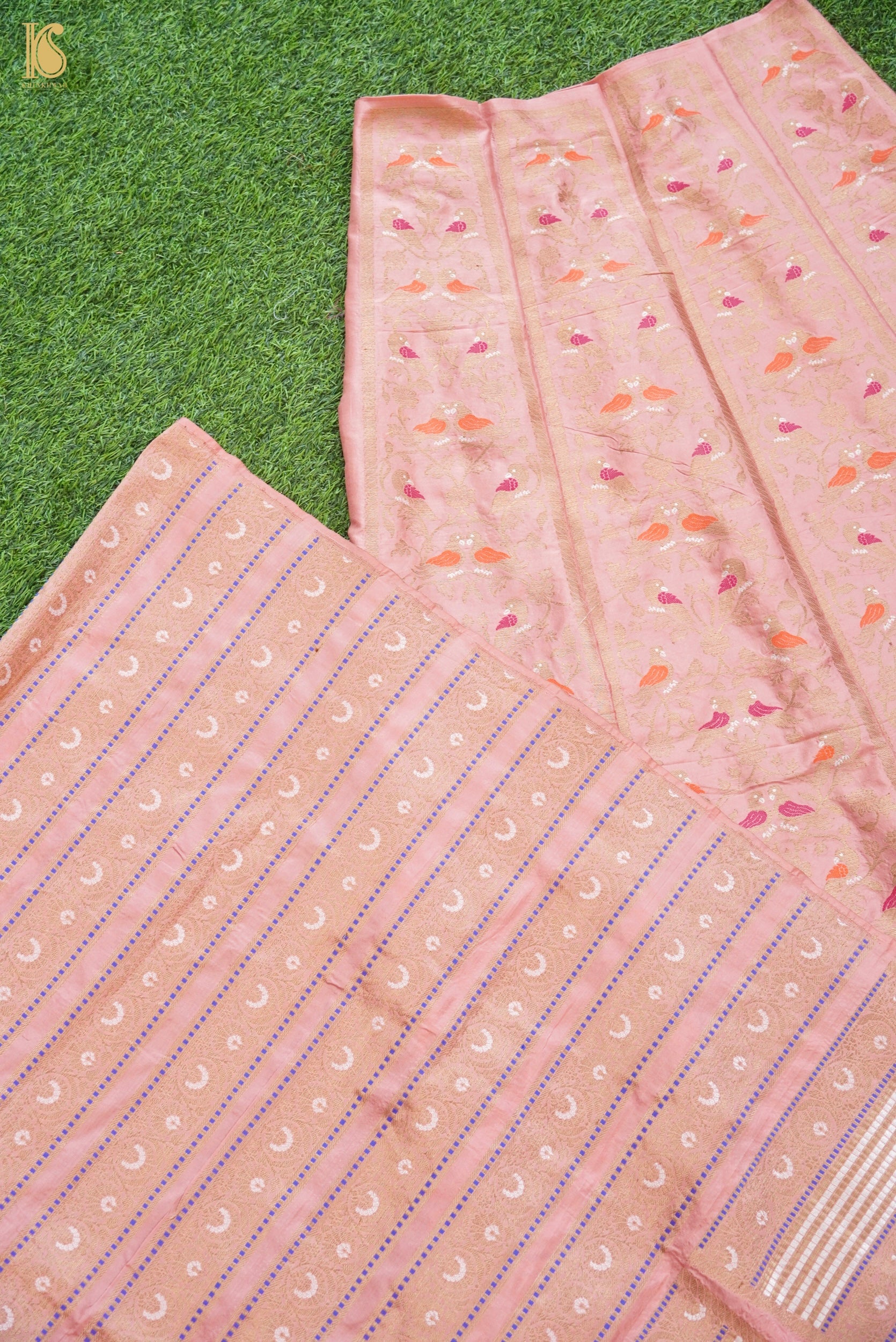 Handloom Banarasi Katan Silk Kalidar Kilikila Lehenga