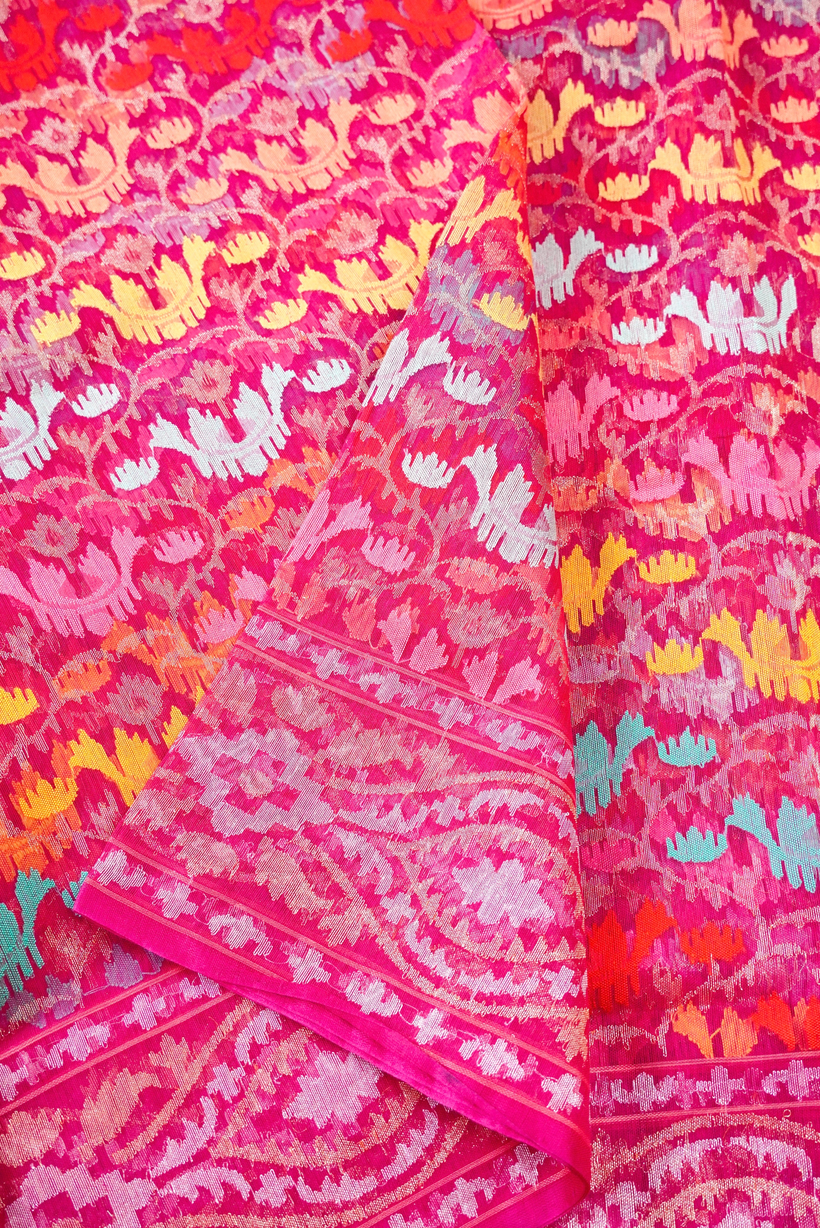 Handloom Banarasi Real Silver Zari Cotton Saree