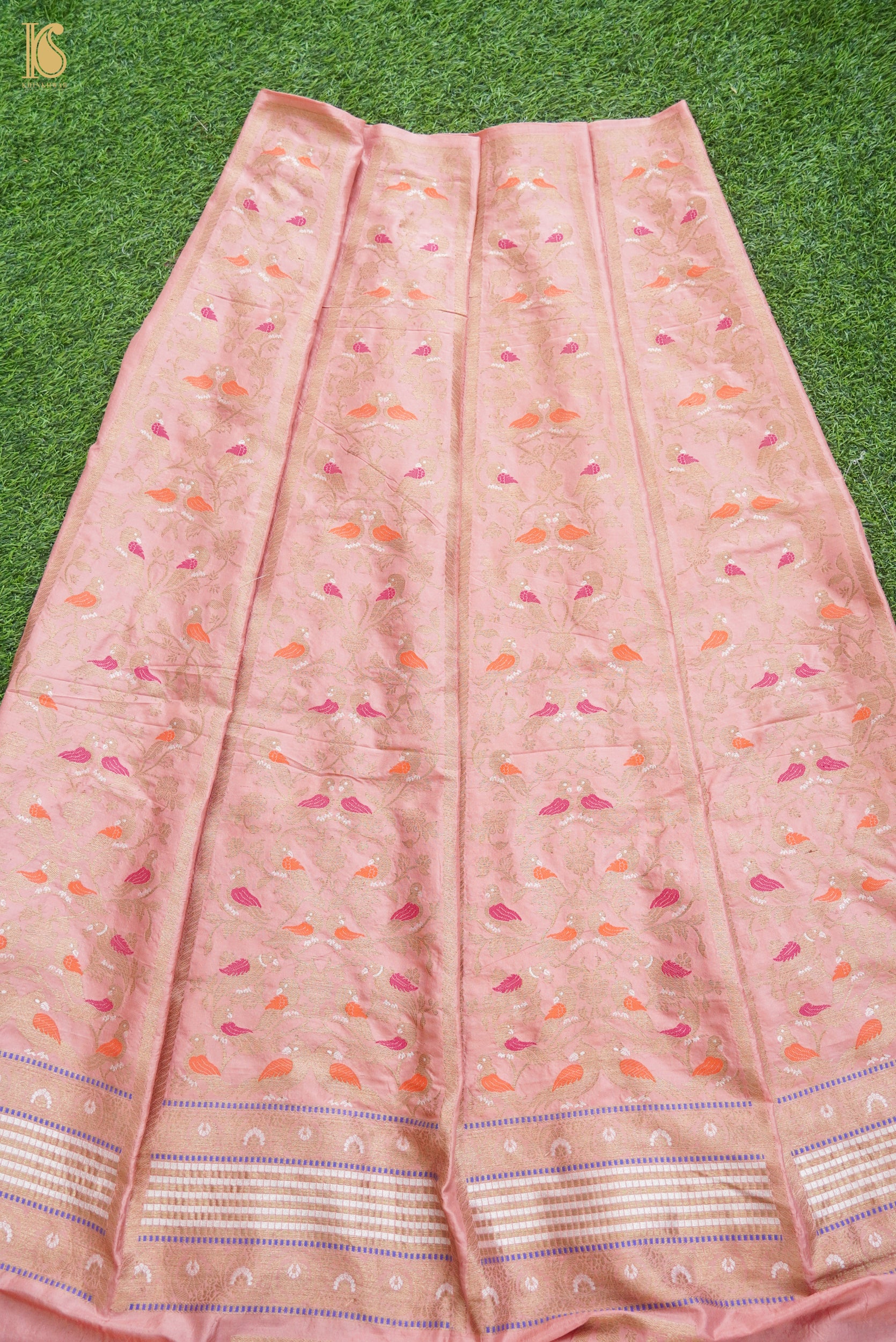 Handloom Banarasi Katan Silk Kalidar Kilikila Lehenga