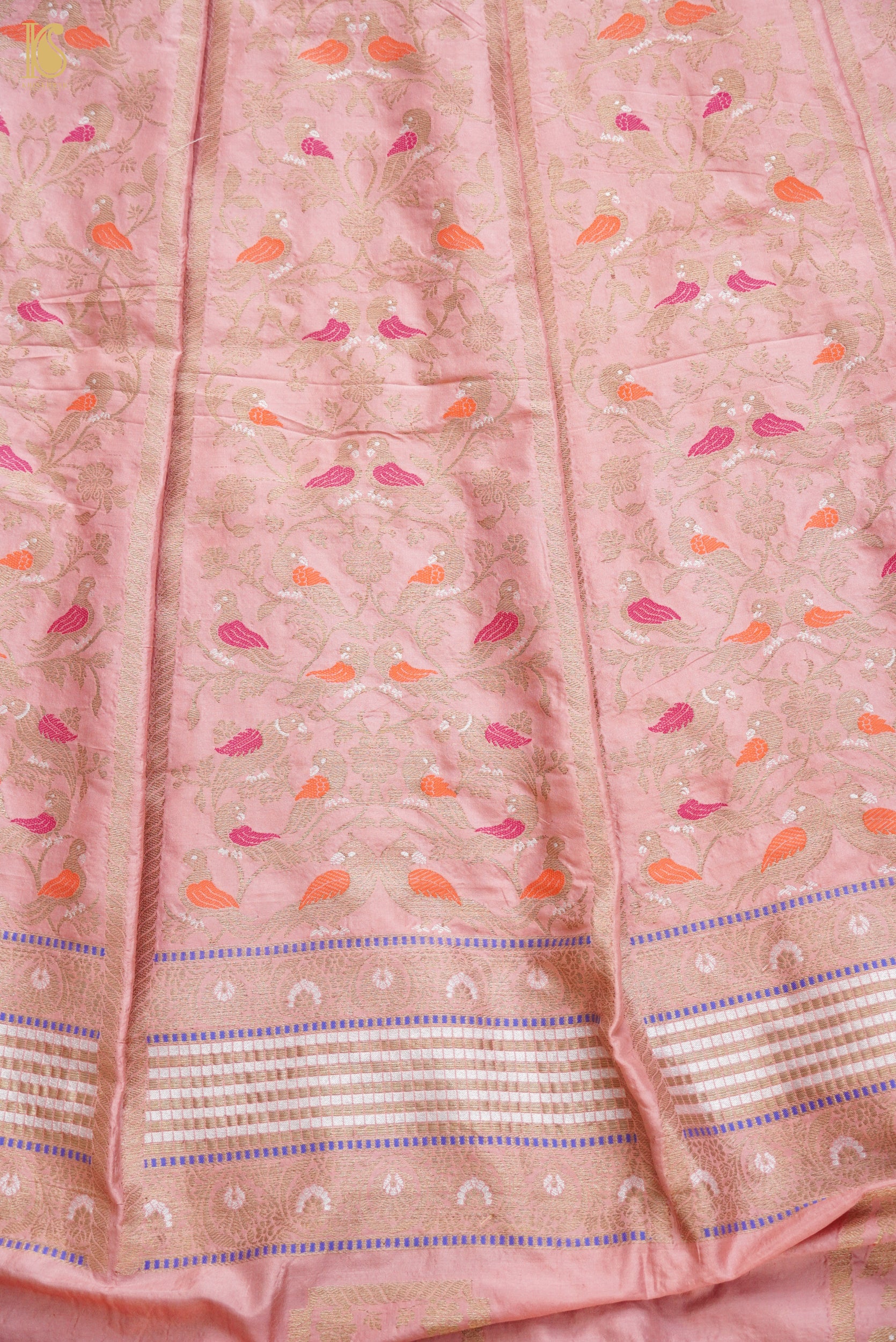 Handloom Banarasi Katan Silk Kalidar Kilikila Lehenga