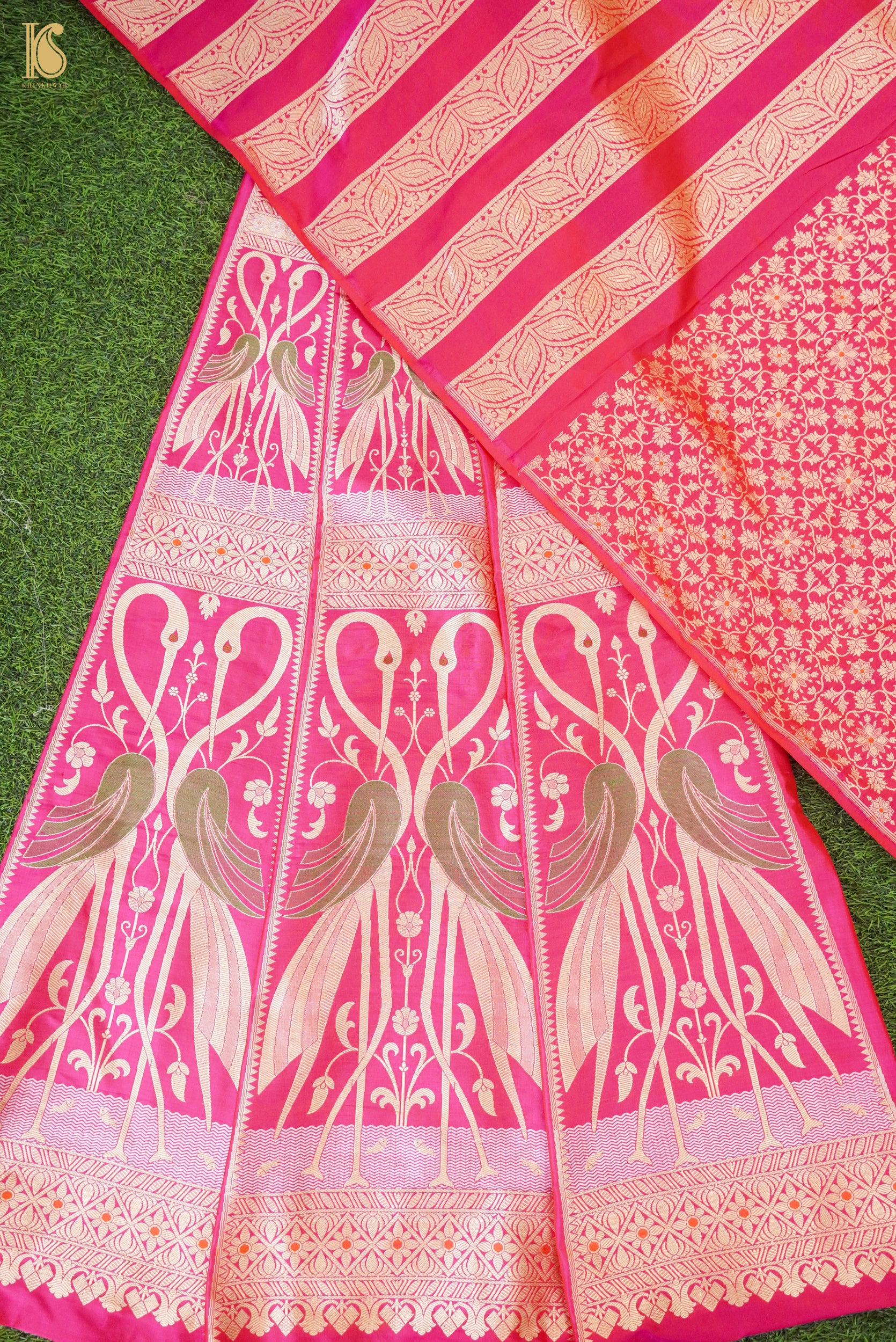 Handloom Banarasi Katan Silk Kalidar Swanwi Lehenga