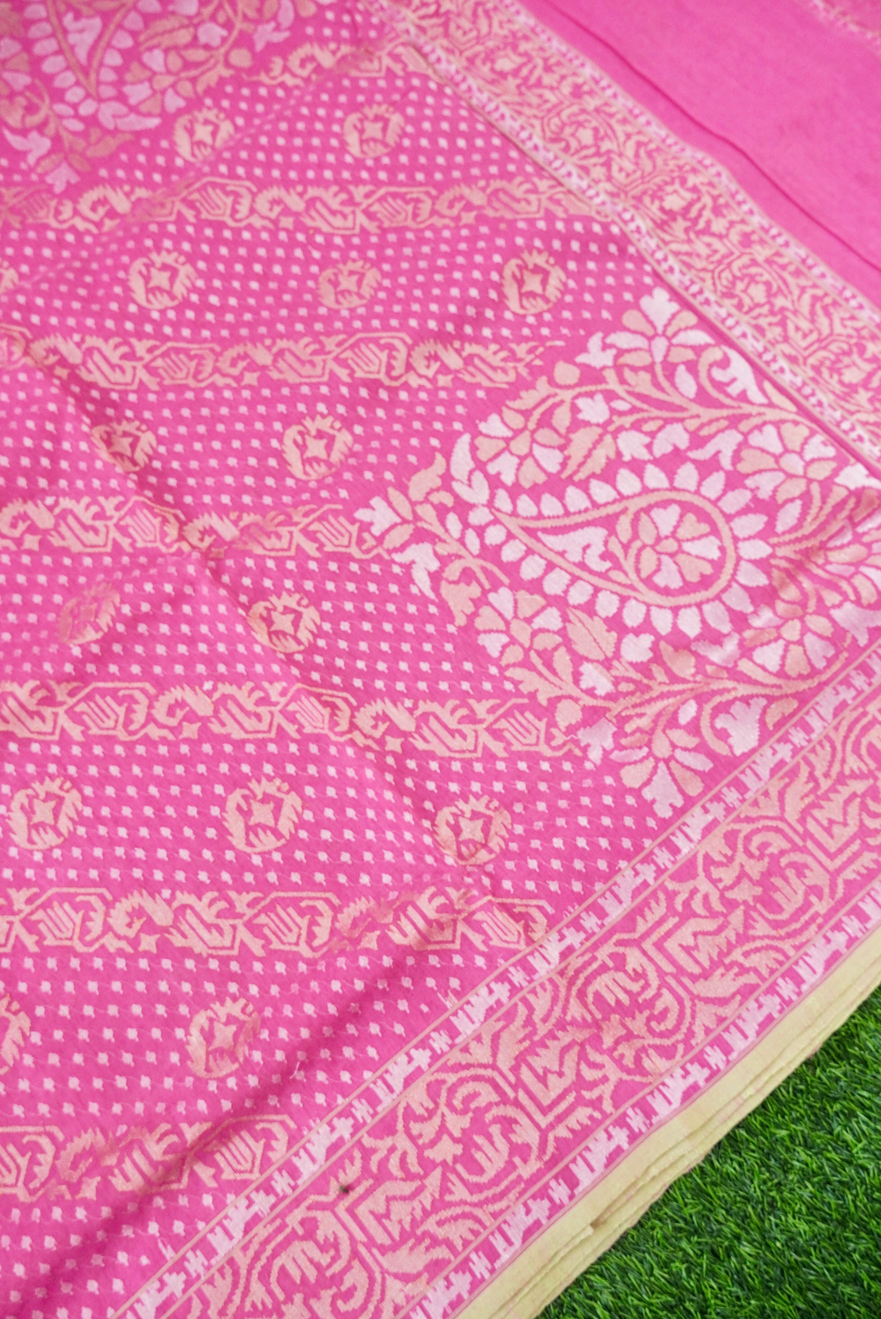 Handloom Banarasi Real Silver Zari Cotton Saree