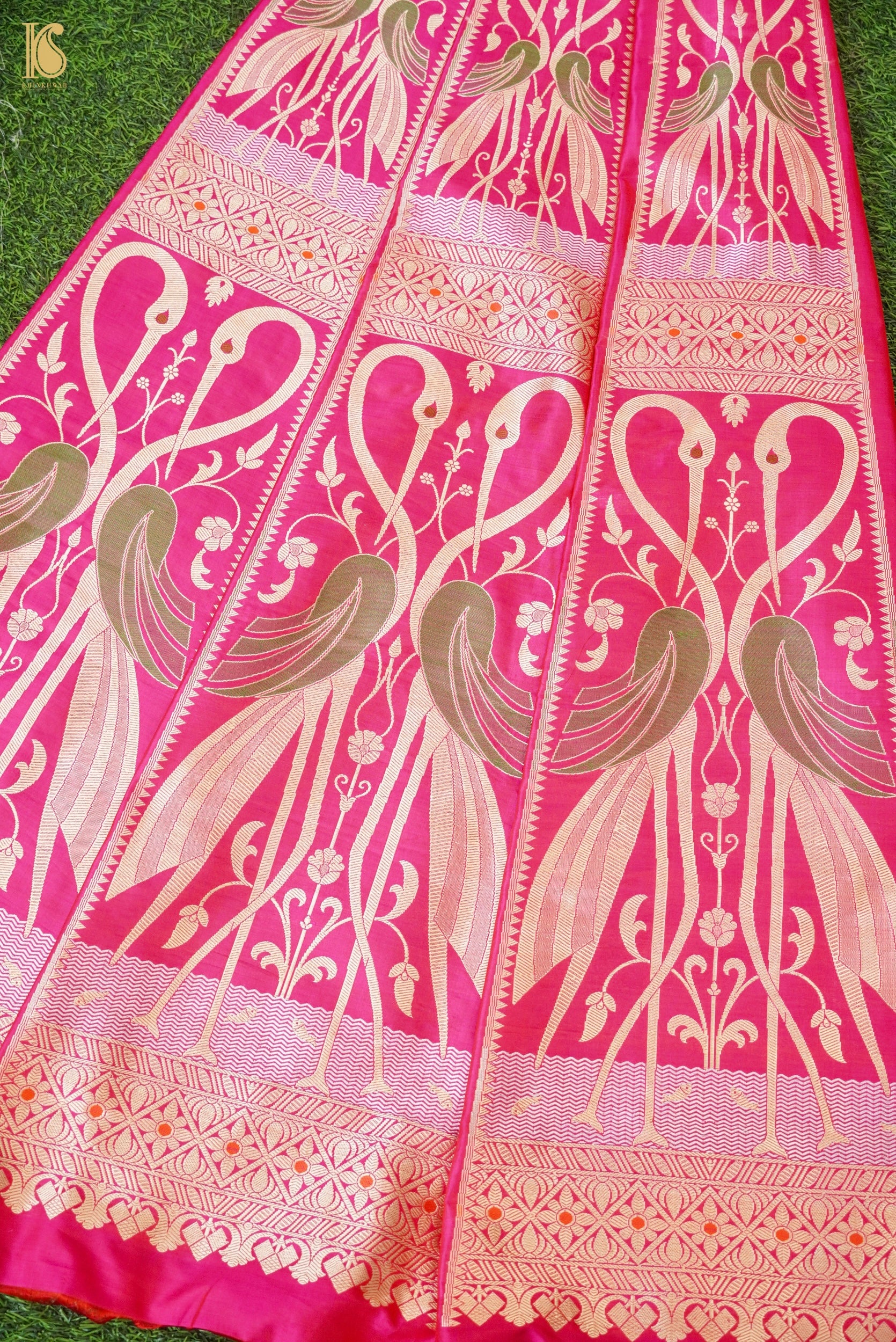 Handloom Banarasi Katan Silk Kalidar Swanwi Lehenga