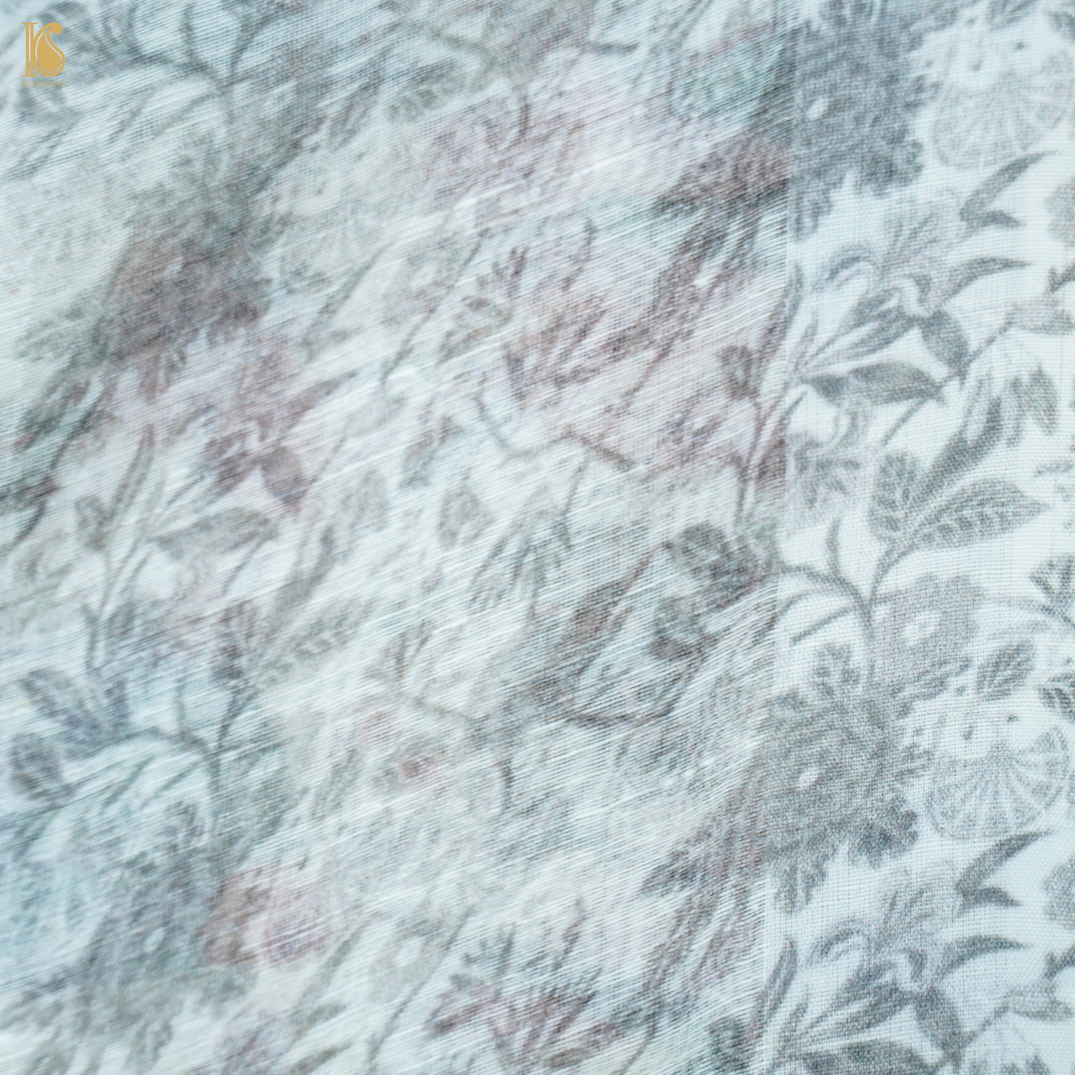 Linen Floral Print Saree