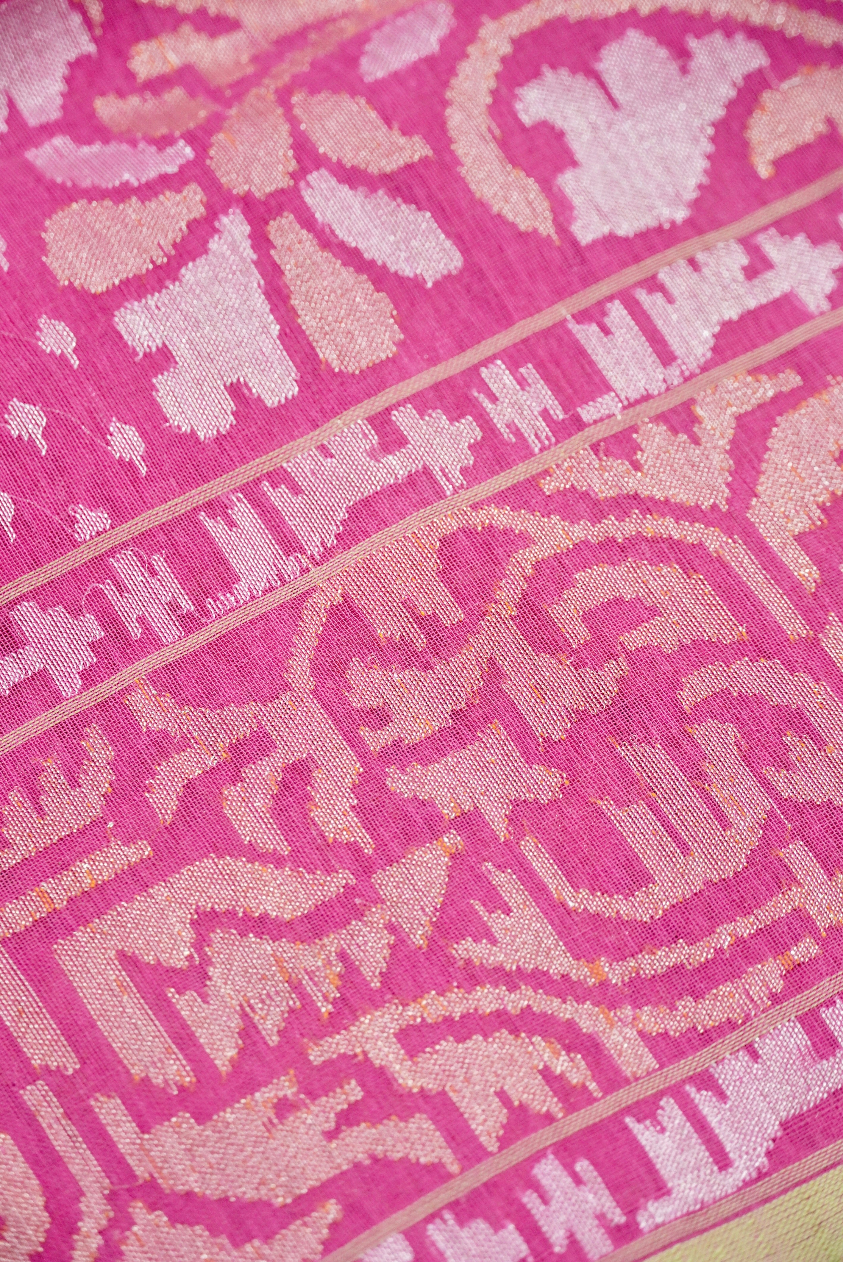 Handloom Banarasi Real Silver Zari Cotton Saree
