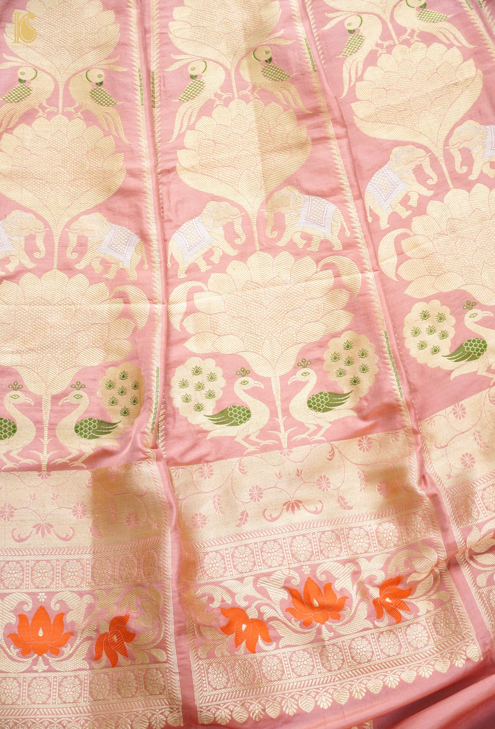 Handloom Banarasi Katan Silk Kalidar Elephant Lehenga