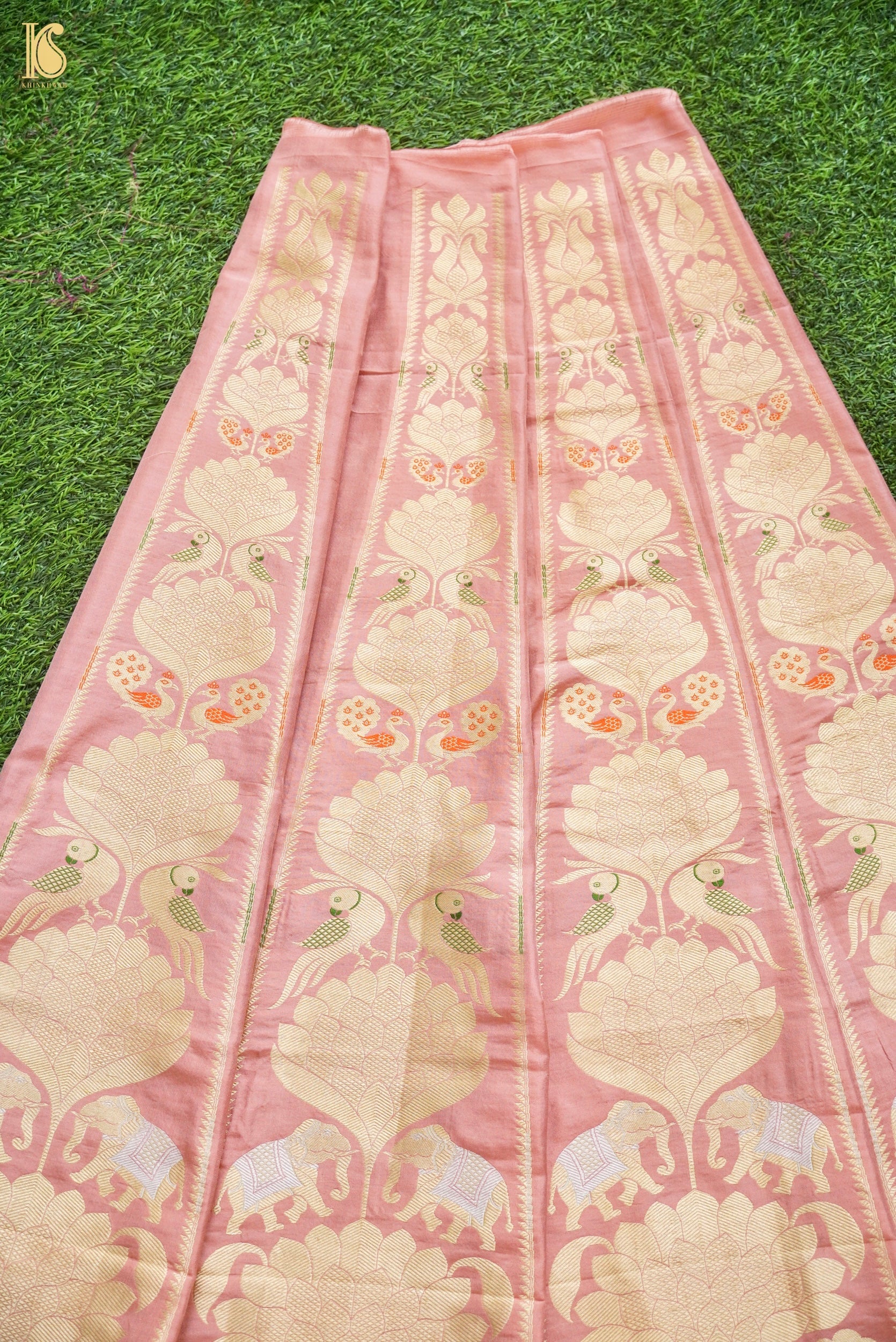 Handloom Banarasi Katan Silk Kalidar Elephant Lehenga
