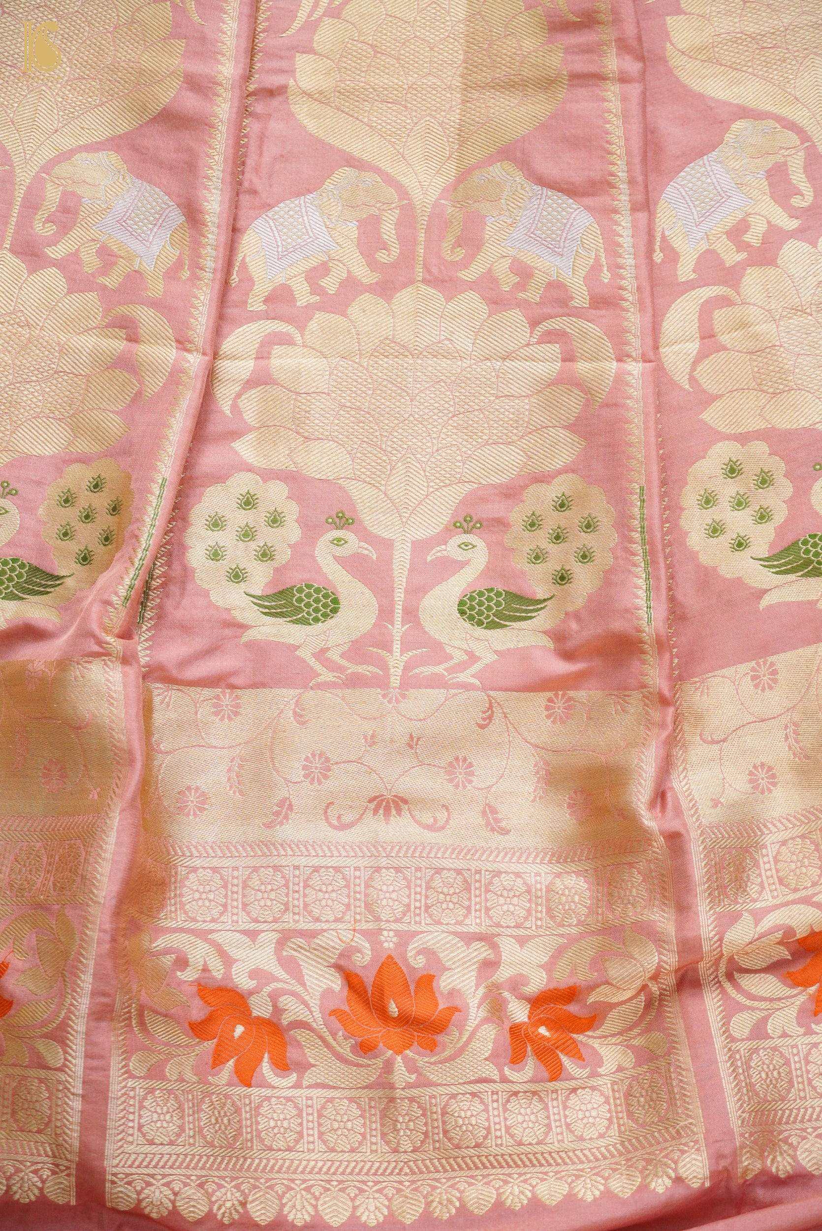 Handloom Banarasi Katan Silk Kalidar Elephant Lehenga