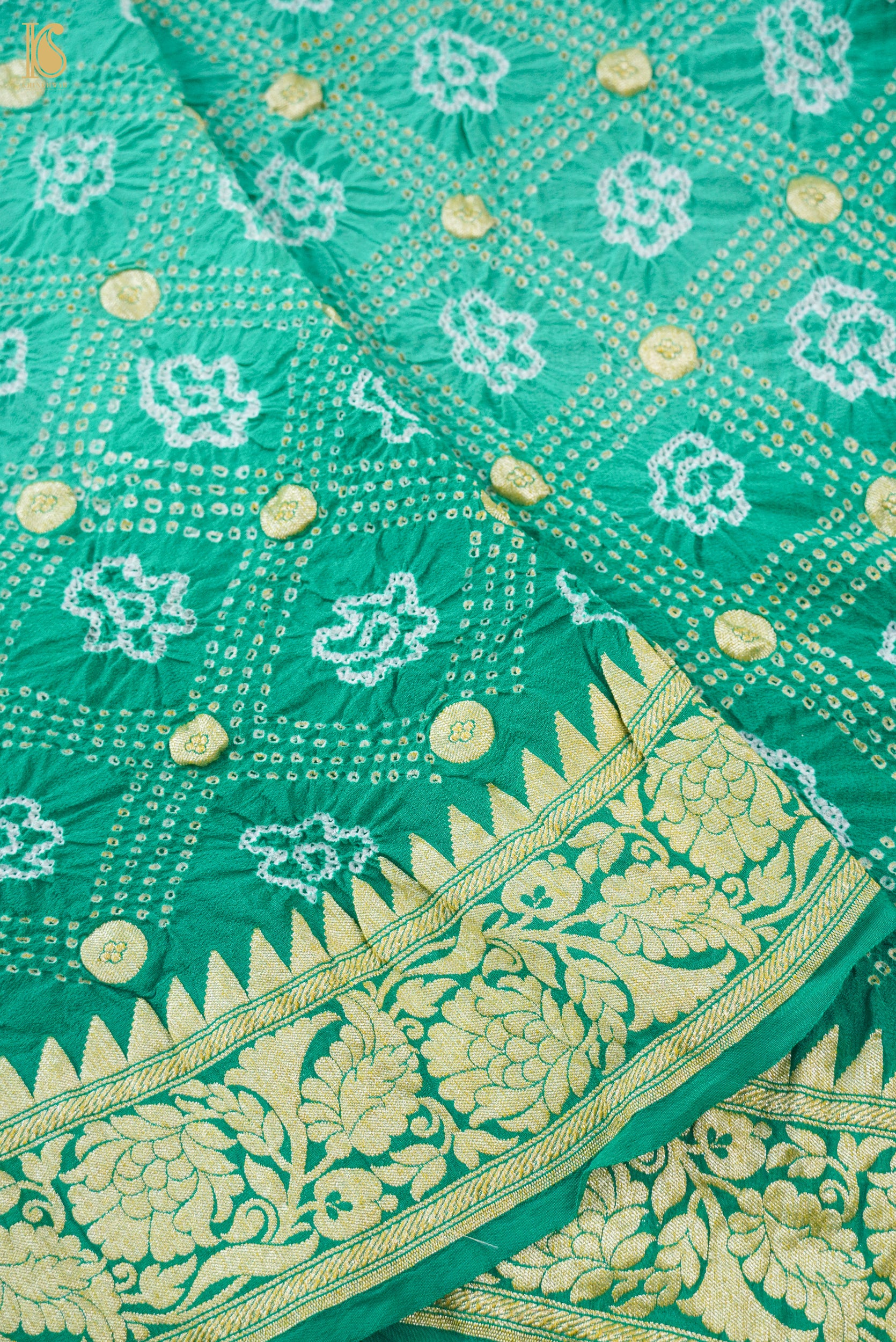 Banarasi Bandhani Ashrafi Boota Georgette Saree