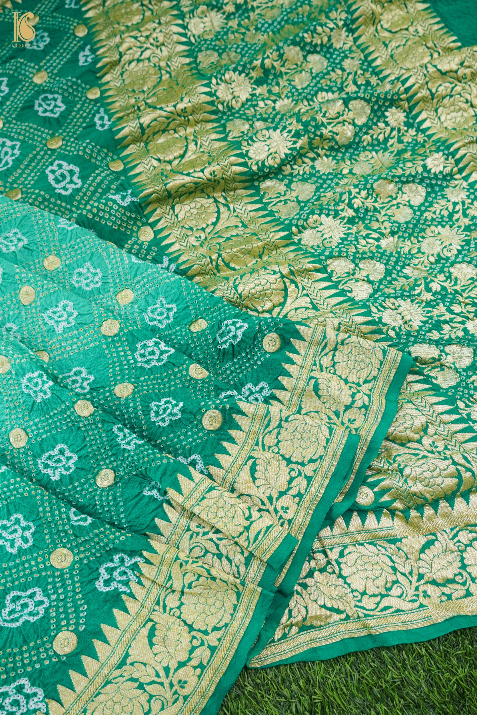 Banarasi Bandhani Ashrafi Boota Georgette Saree