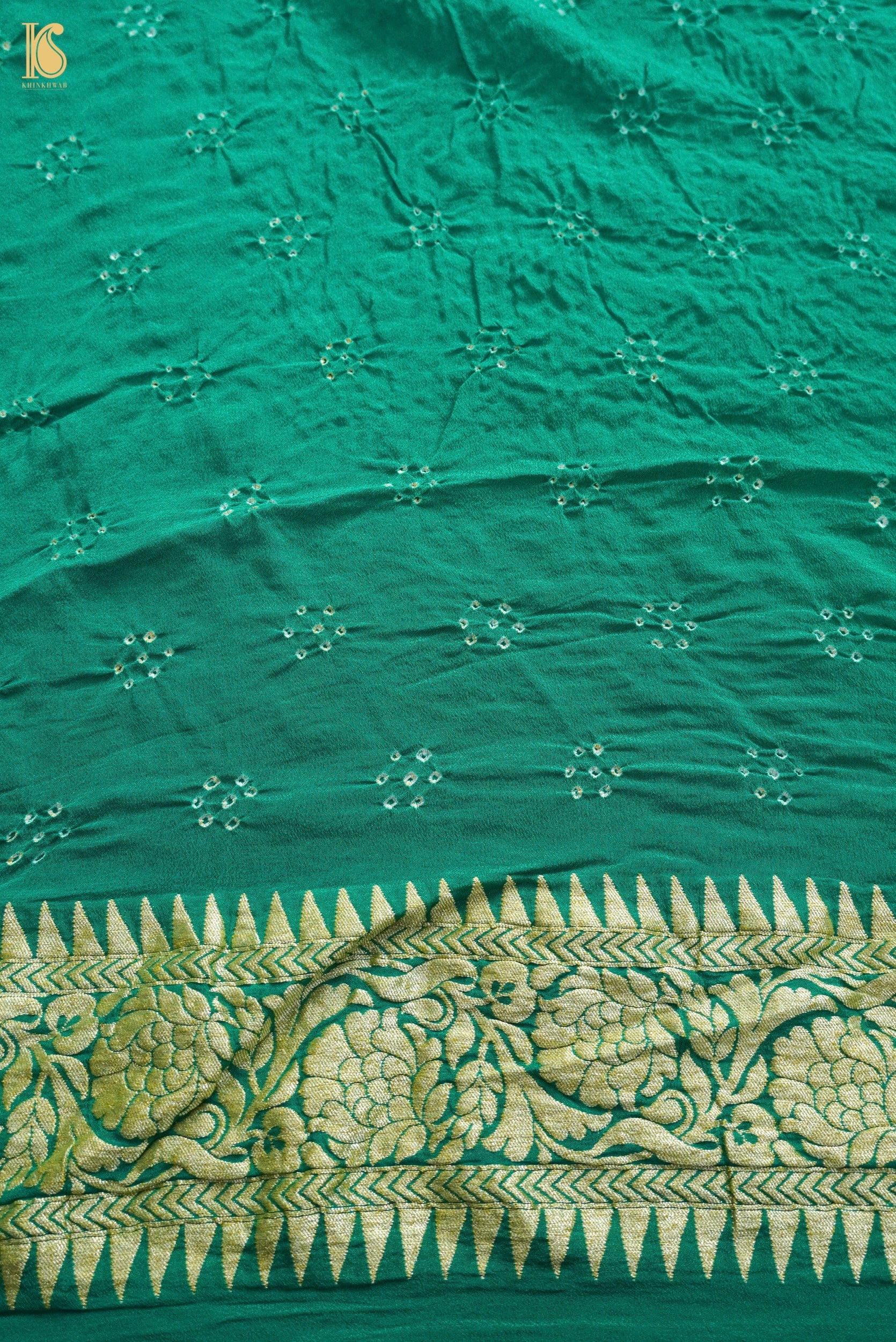 Banarasi Bandhani Ashrafi Boota Georgette Saree