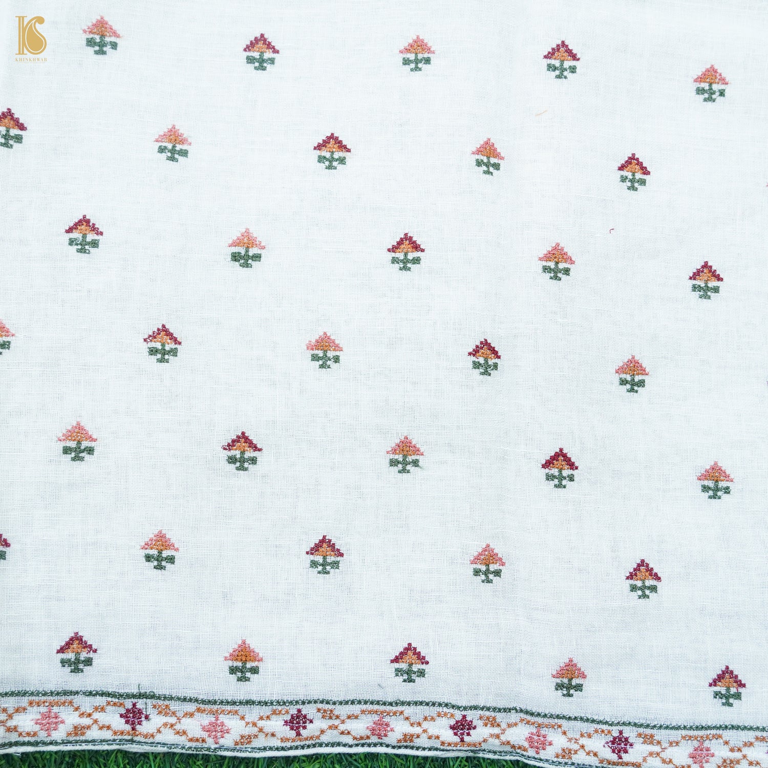 Pure Linen Print & Embriodery Suit Set