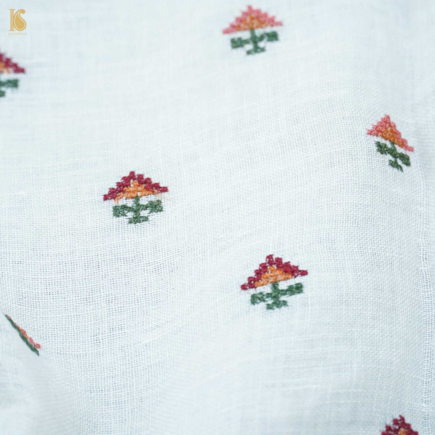 Pure Linen Print & Embriodery Suit Set