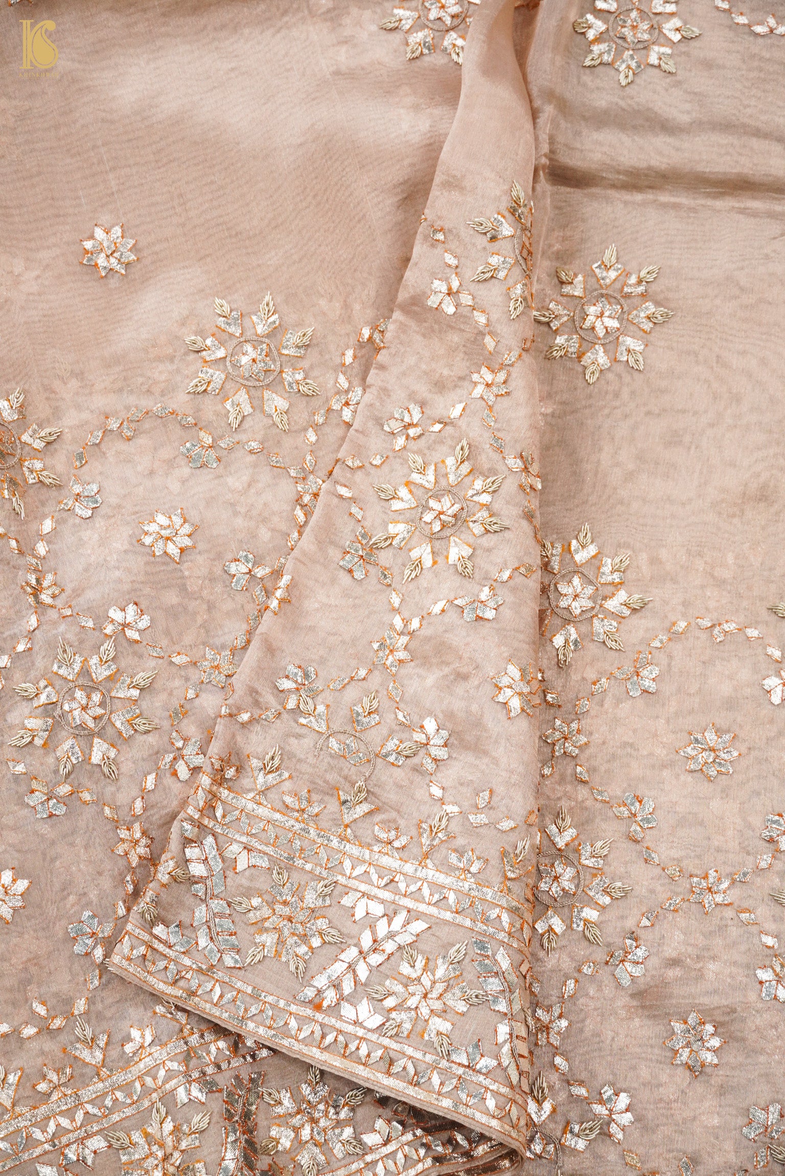 Handwoven Tissue Silk Embroidery Saree