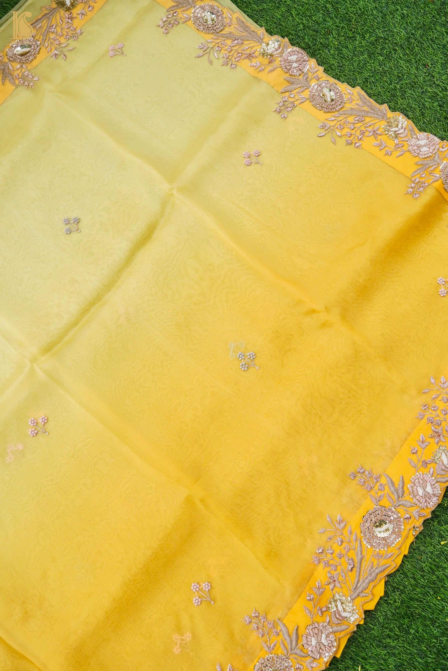 Handwoven Organza Silk Embroidery Saree