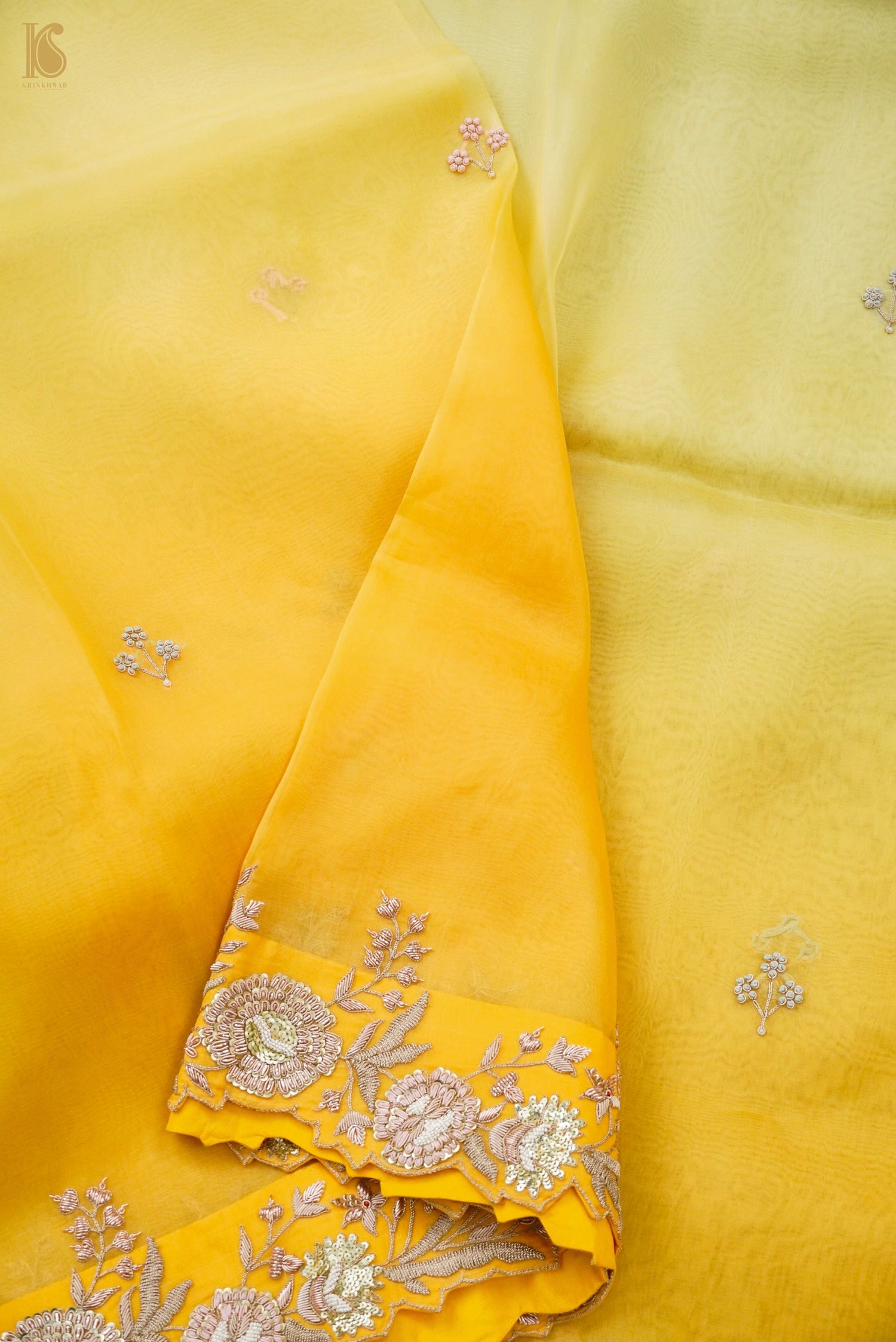 Handwoven Organza Silk Embroidery Saree