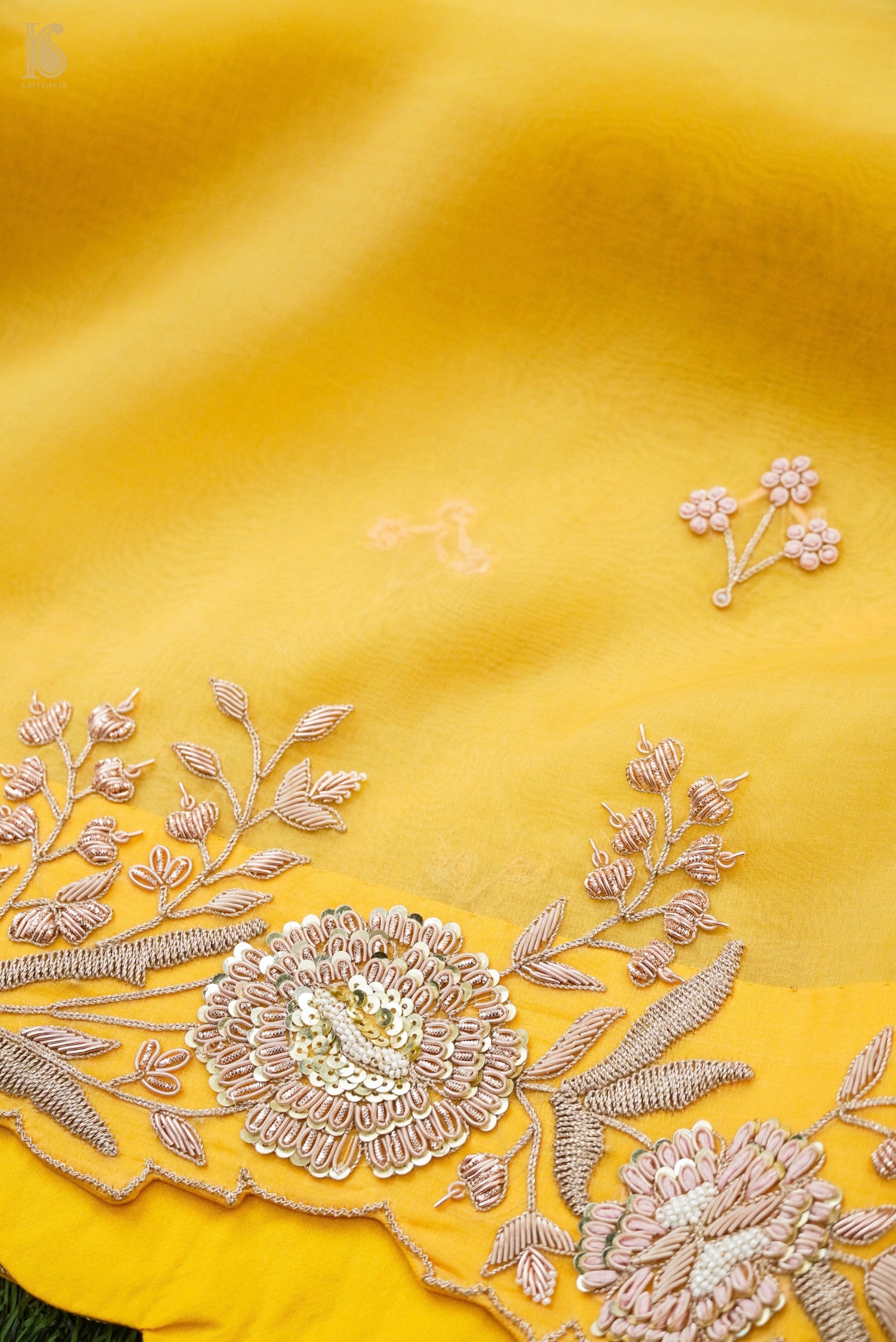Handwoven Organza Silk Embroidery Saree