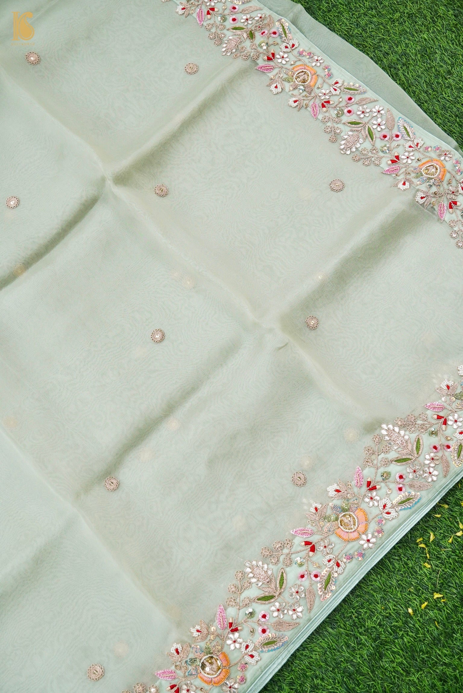 Handwoven Organza Silk Embroidery Saree
